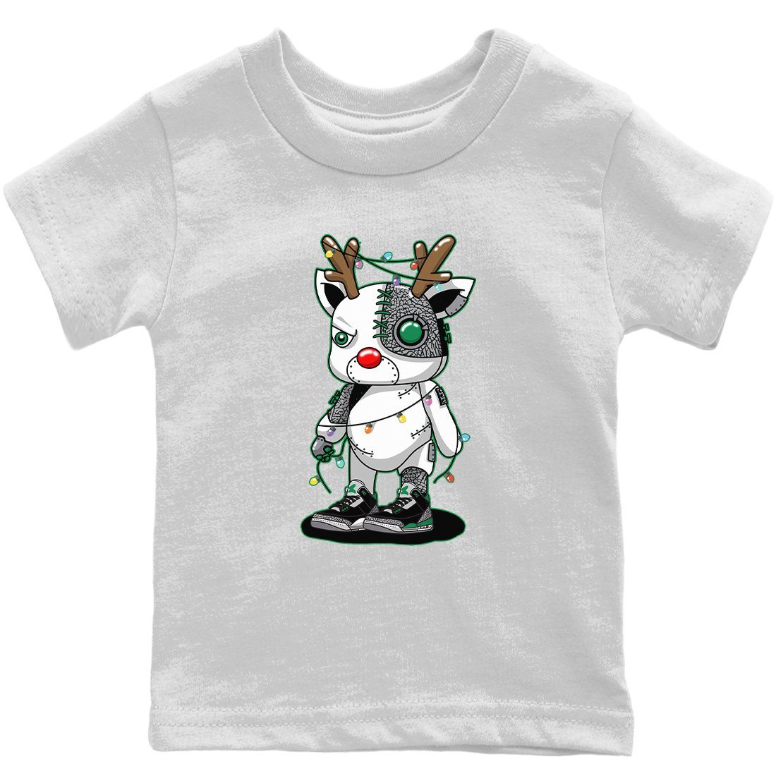 Cyborg Reindeer Kids Tops - Air Jordan 3 Pine Green