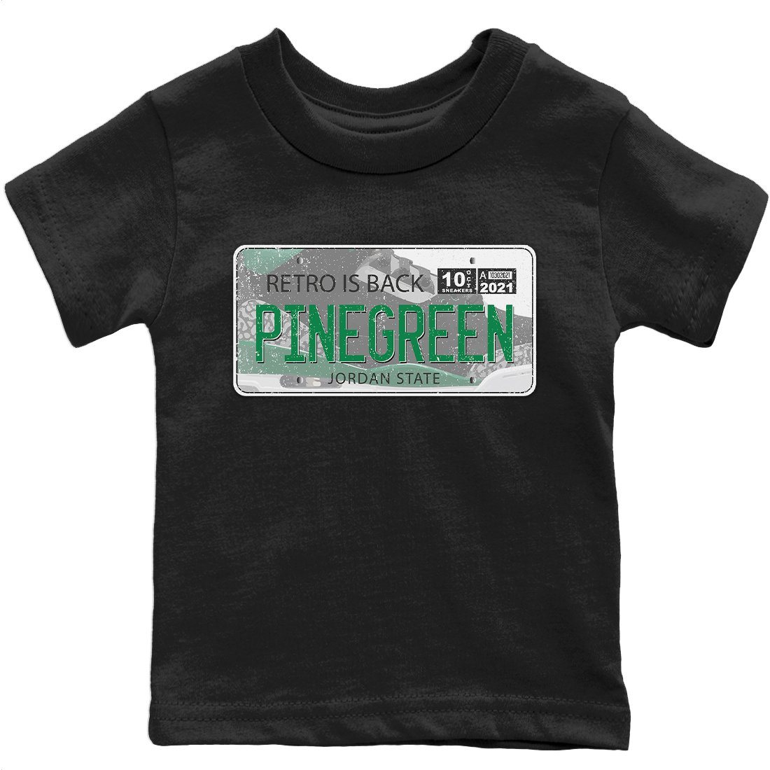 Jordan Plate Kids Tops - Air Jordan 3 Pine Green