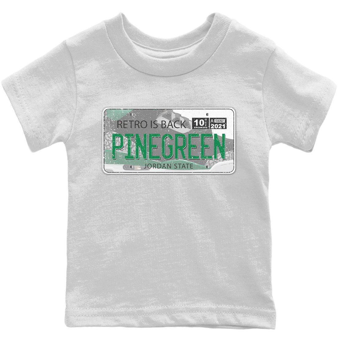 Jordan Plate Kids Tops - Air Jordan 3 Pine Green