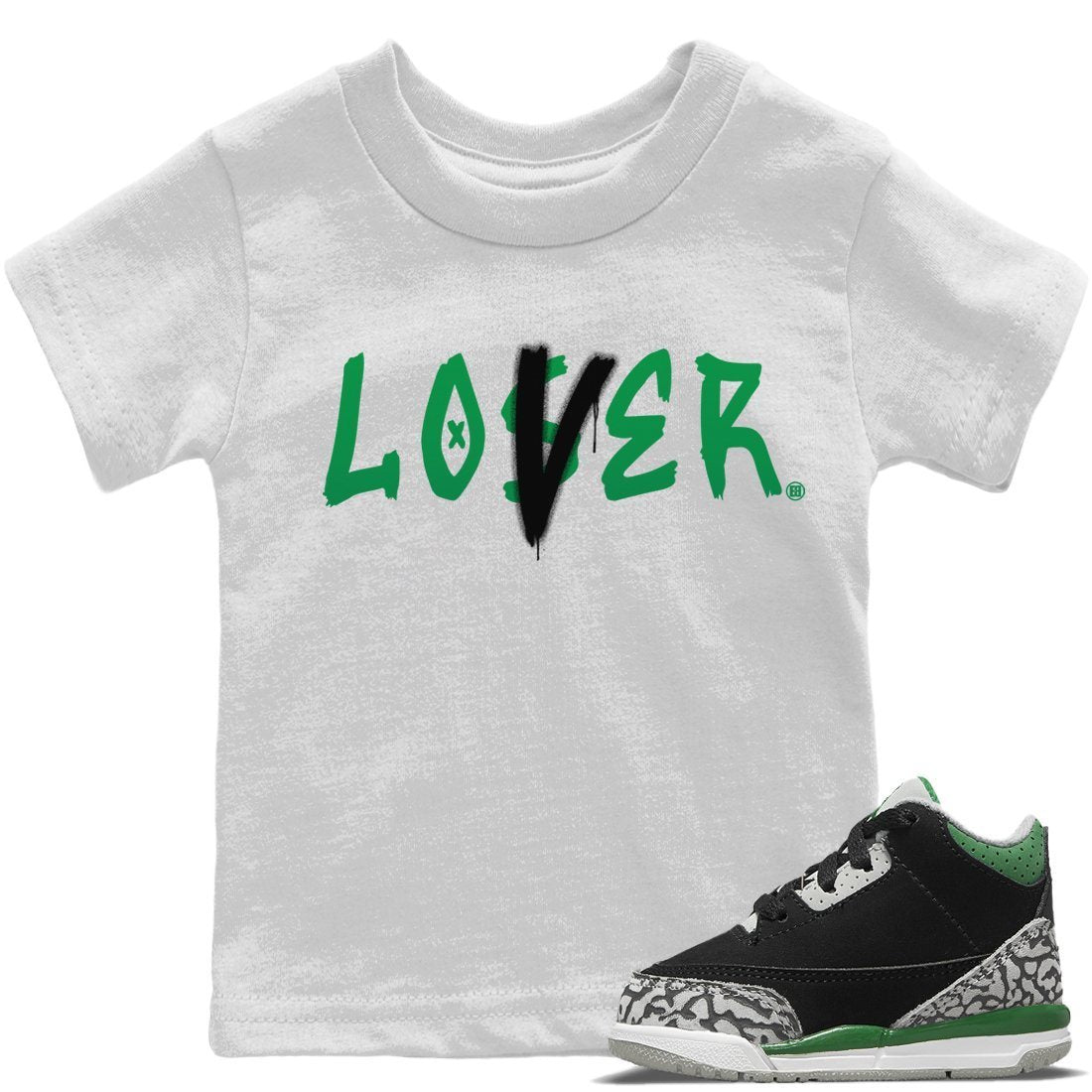 Loser Lover Kids Tops - Air Jordan 3 Pine Green