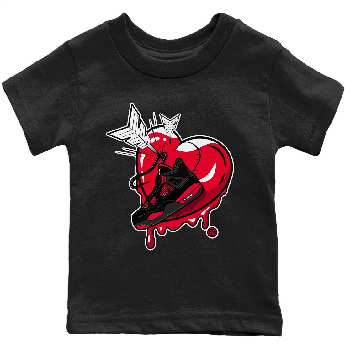 Mad In Love Kids Tops - Air Jordan 4 Red Thunder