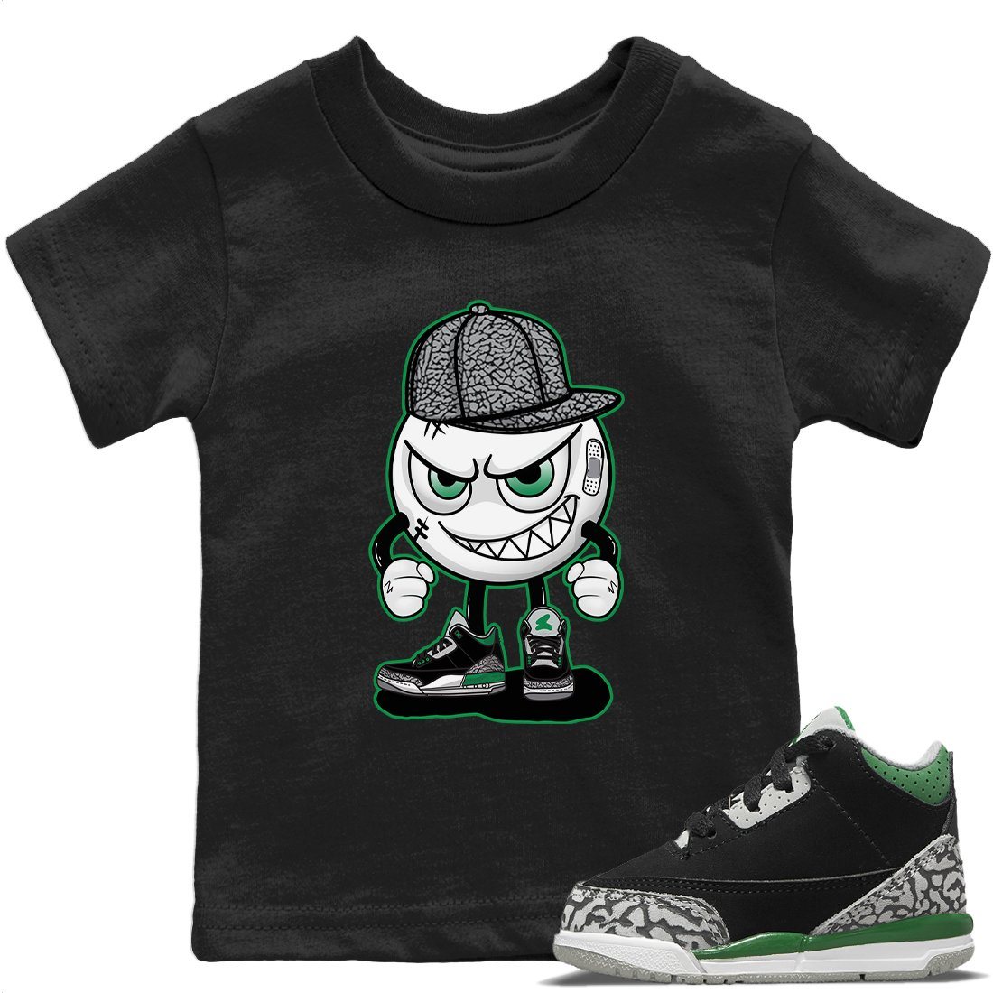 Mischief Kids Tops - Air Jordan 3 Pine Green
