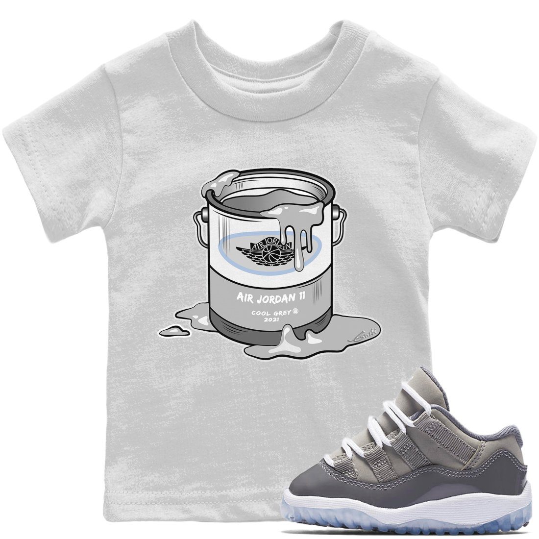 Bucket Kids Tops - Air Jordan 11 Cool Grey