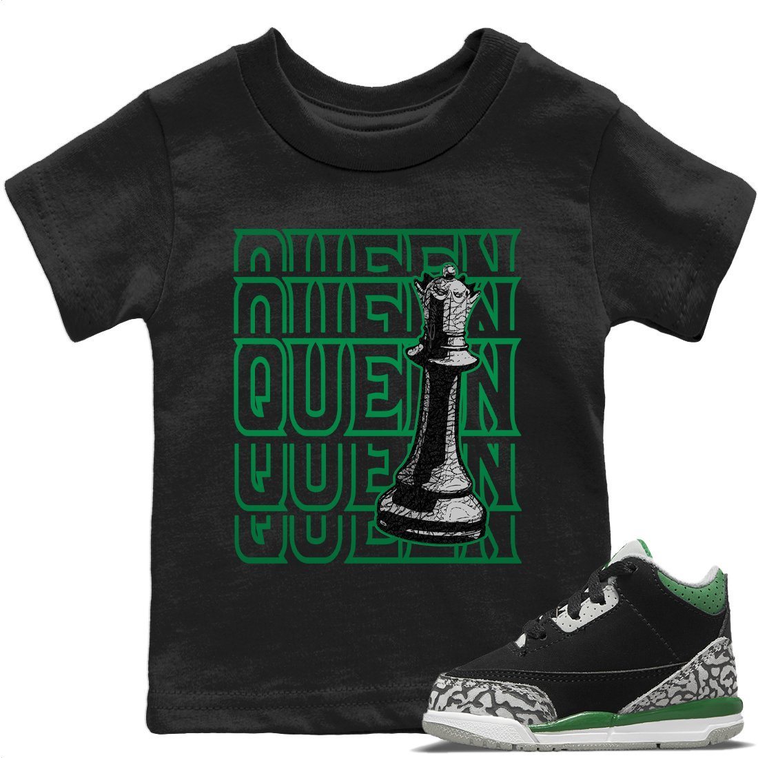 Queen Kids Tops - Air Jordan 3 Pine Green