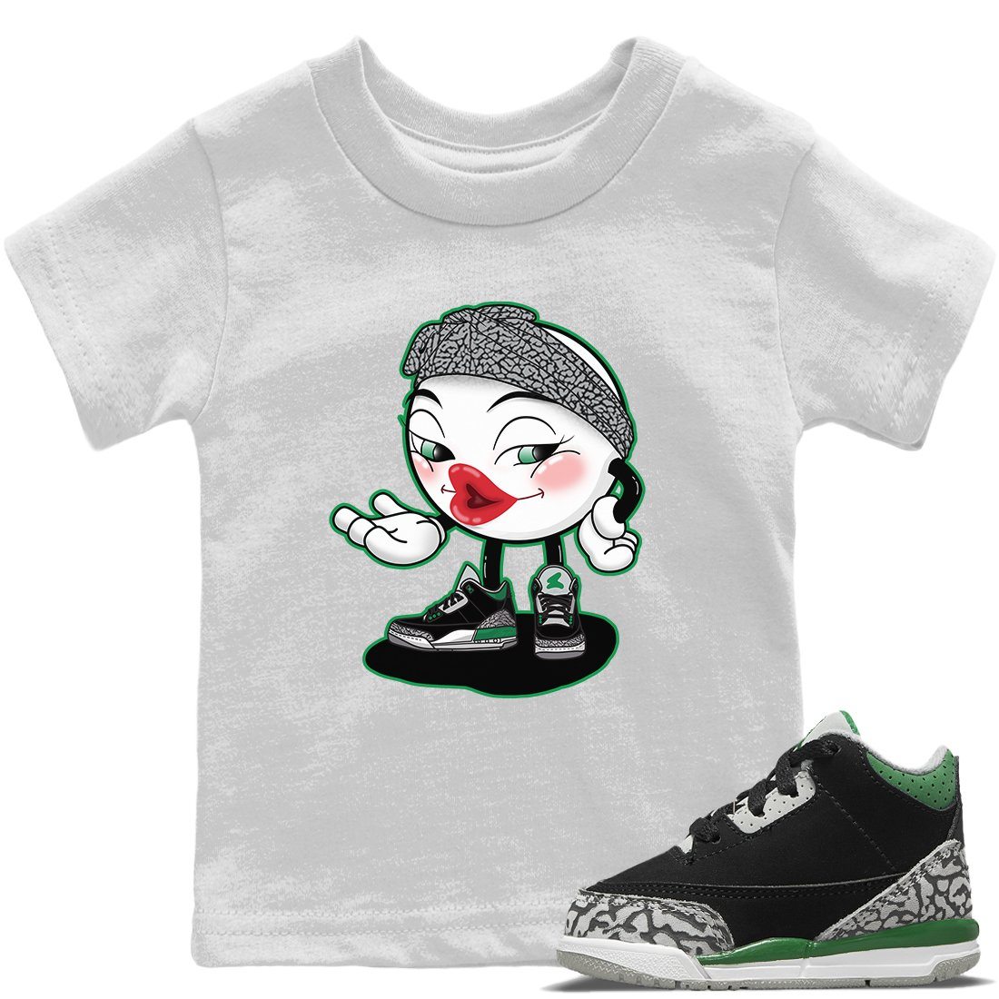 Sexy Chu Kids Tops - Air Jordan 3 Pine Green