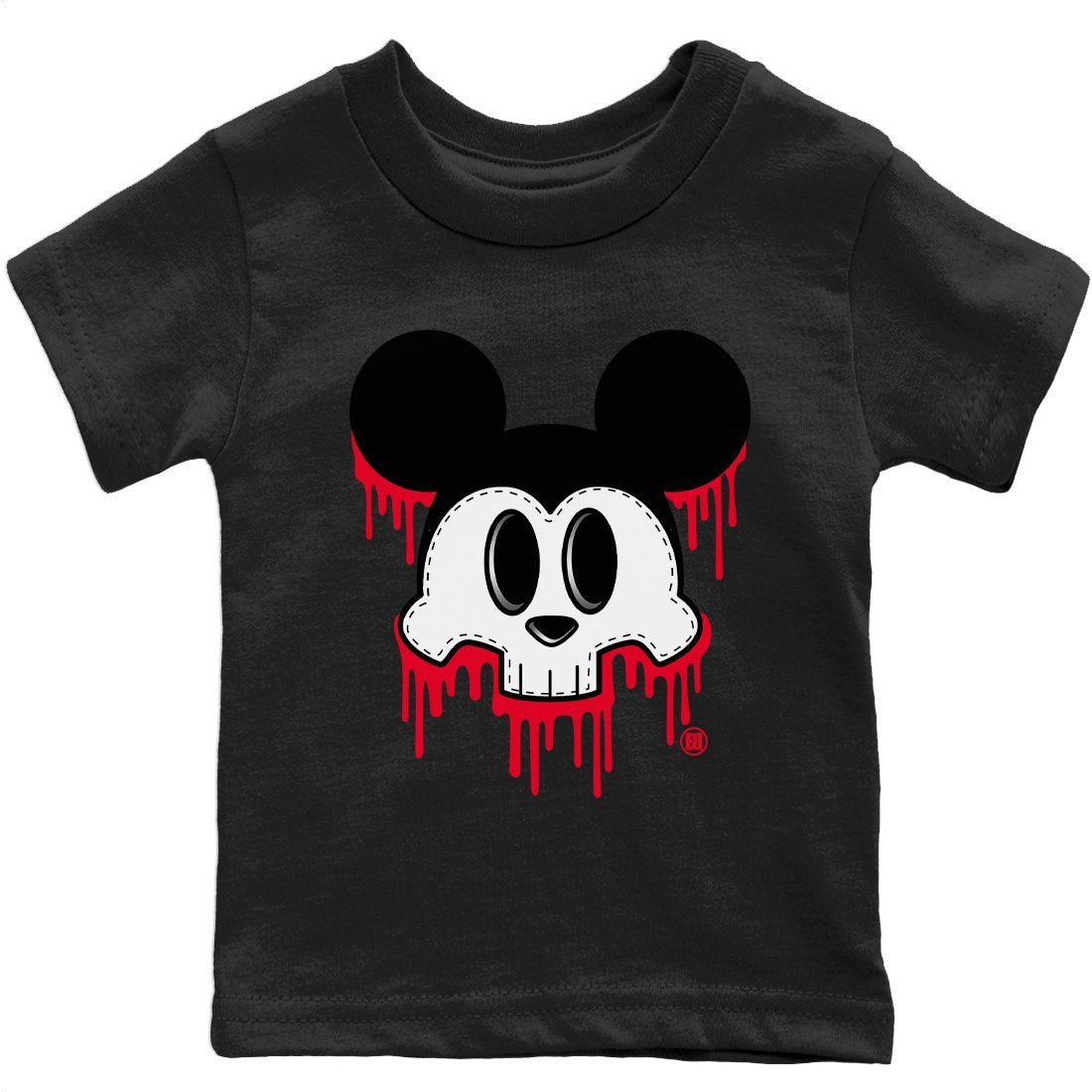 Skull Mouse Kids Tops - Air Jordan 4 Red Thunder