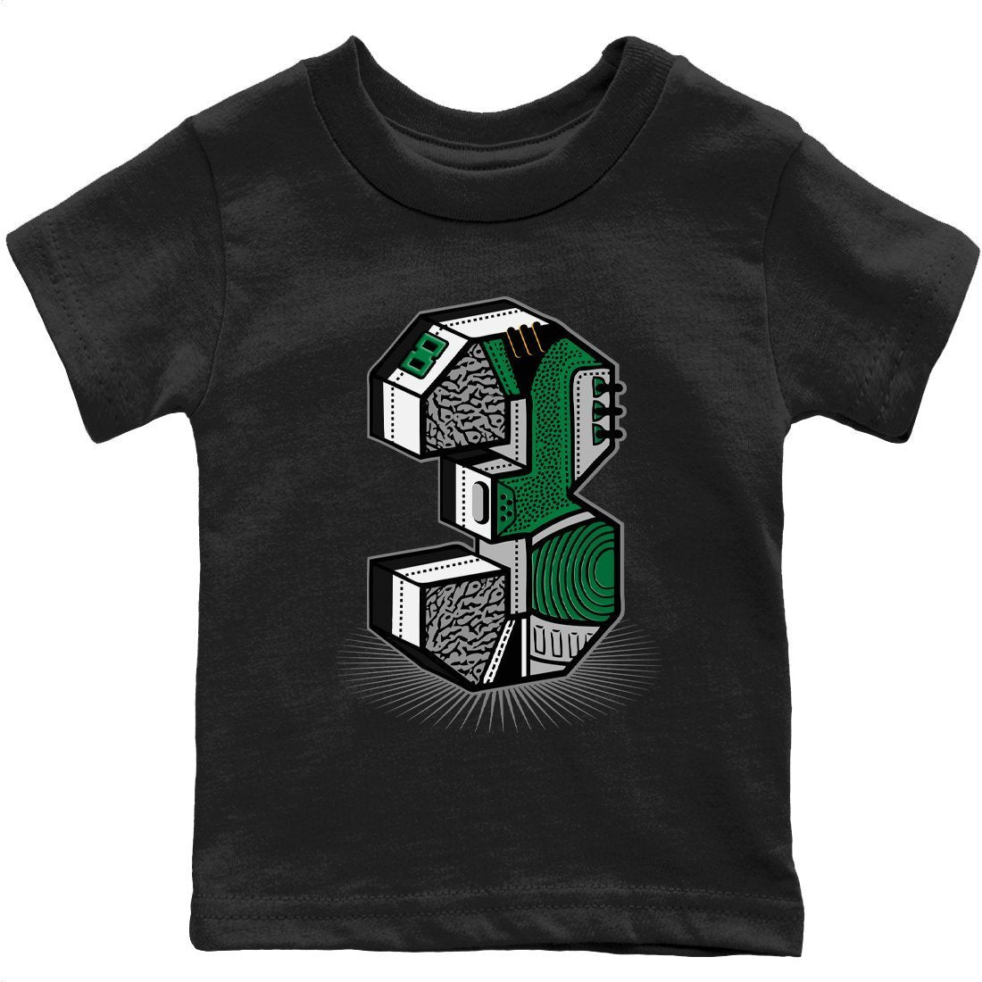 Three Statue Kids Tops - Air Jordan 3 Pine Green