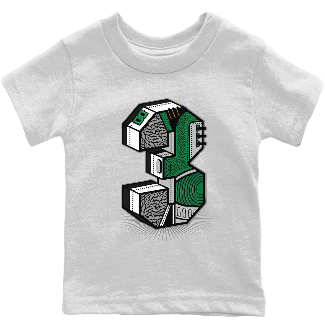 Three Statue Kids Tops - Air Jordan 3 Pine Green