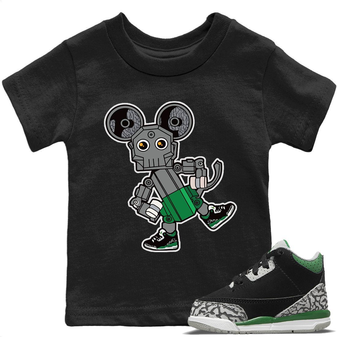 Toy Mouse Kids Tops - Air Jordan 3 Pine Green