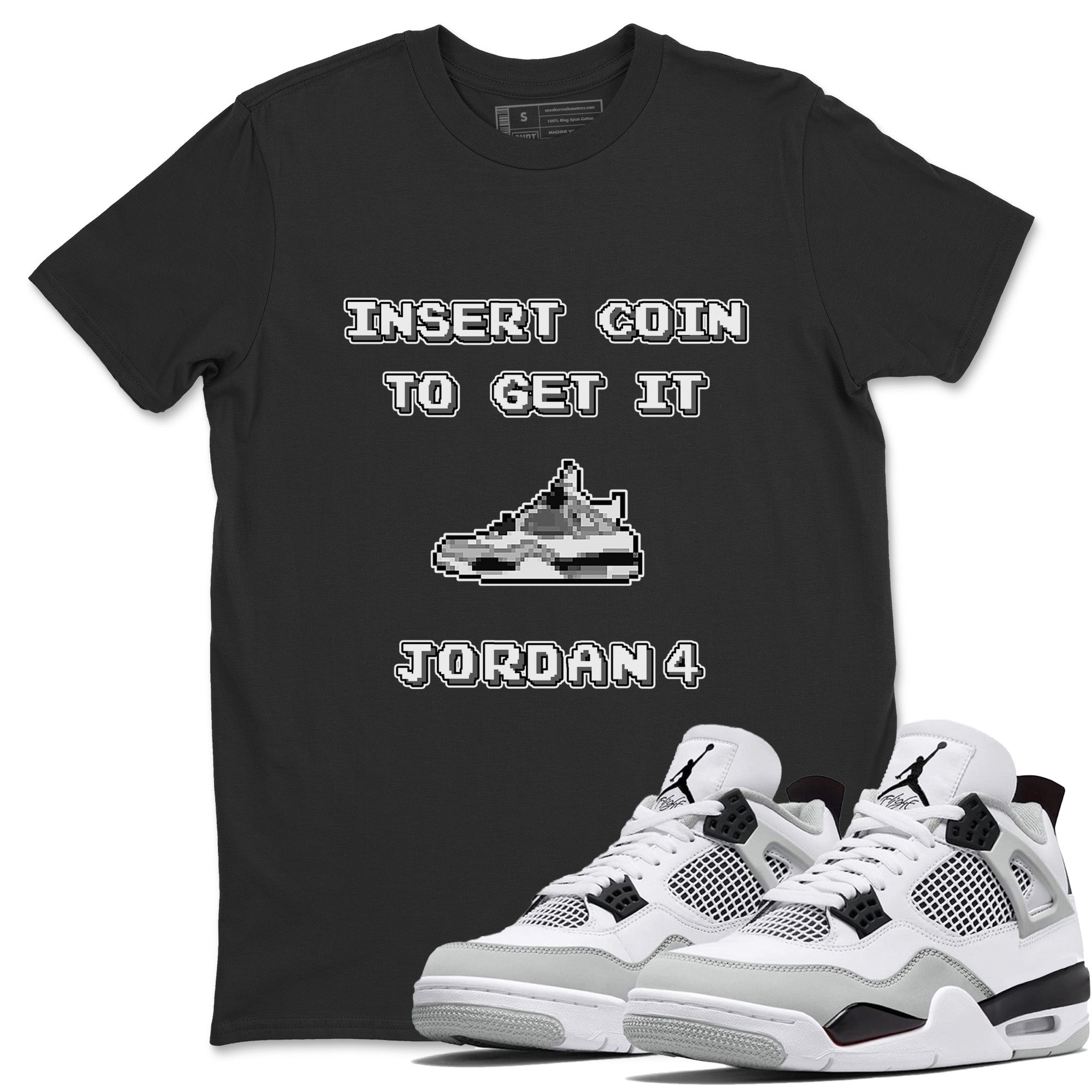Insert Coin Unisex Tops - Air Jordan 4 Military Black