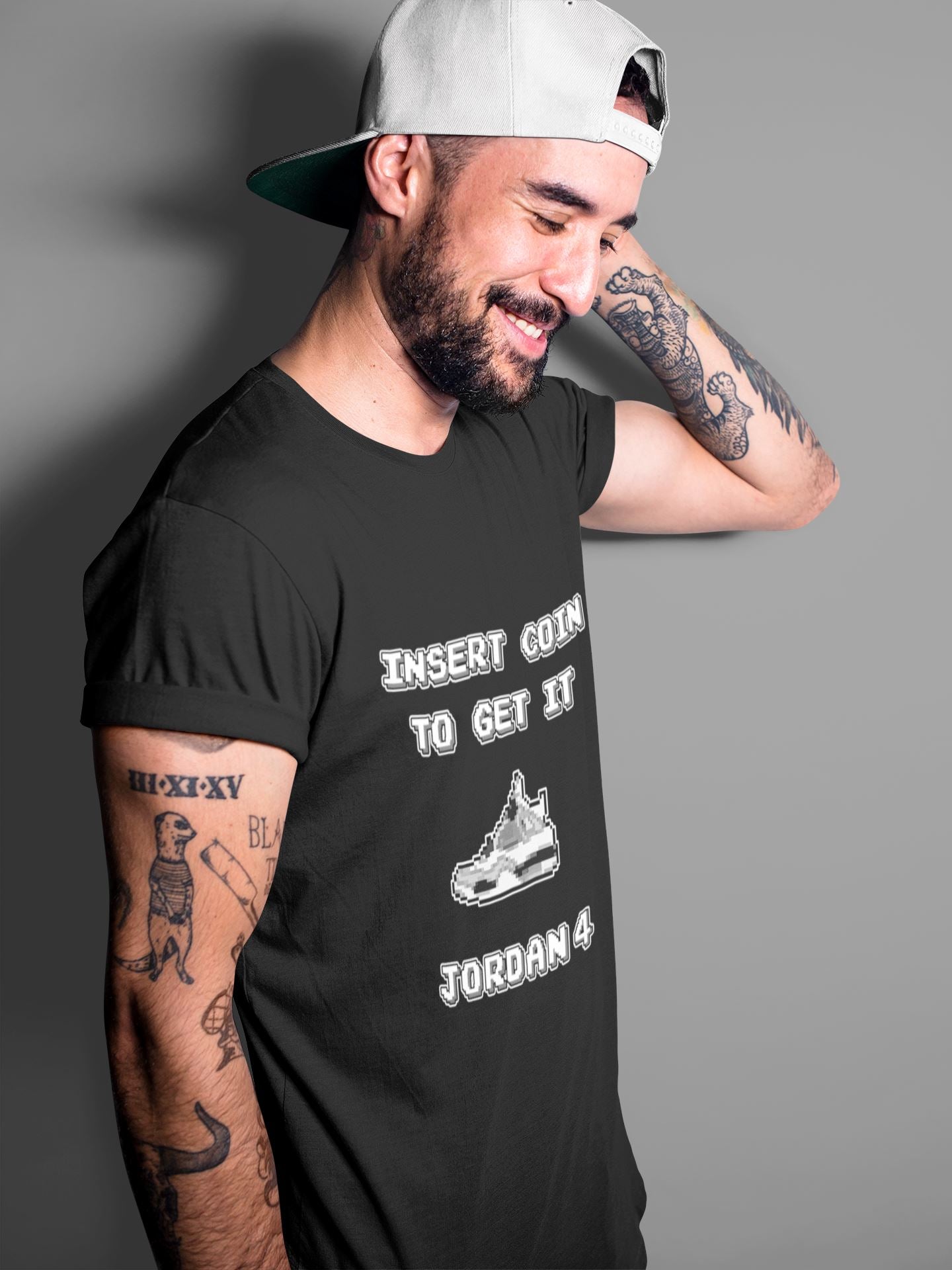 Insert Coin Unisex Tops - Air Jordan 4 Military Black