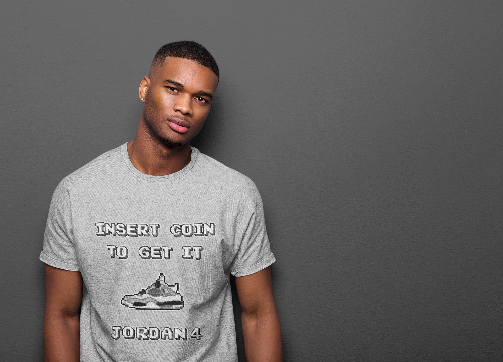 Insert Coin Unisex Tops - Air Jordan 4 Military Black