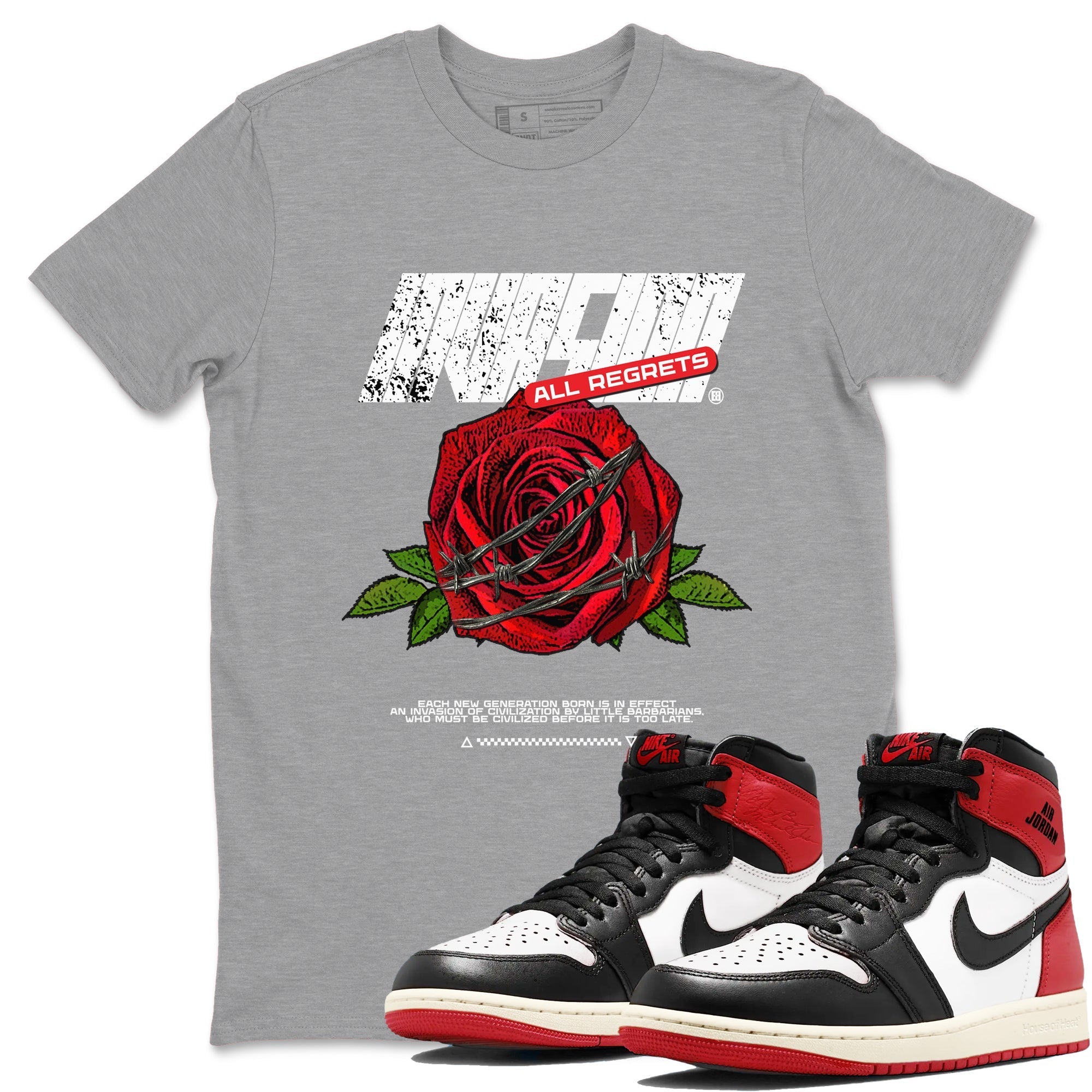 Invasions snkmatch Tees - Air Jordan 1 Black Toe Reimagined