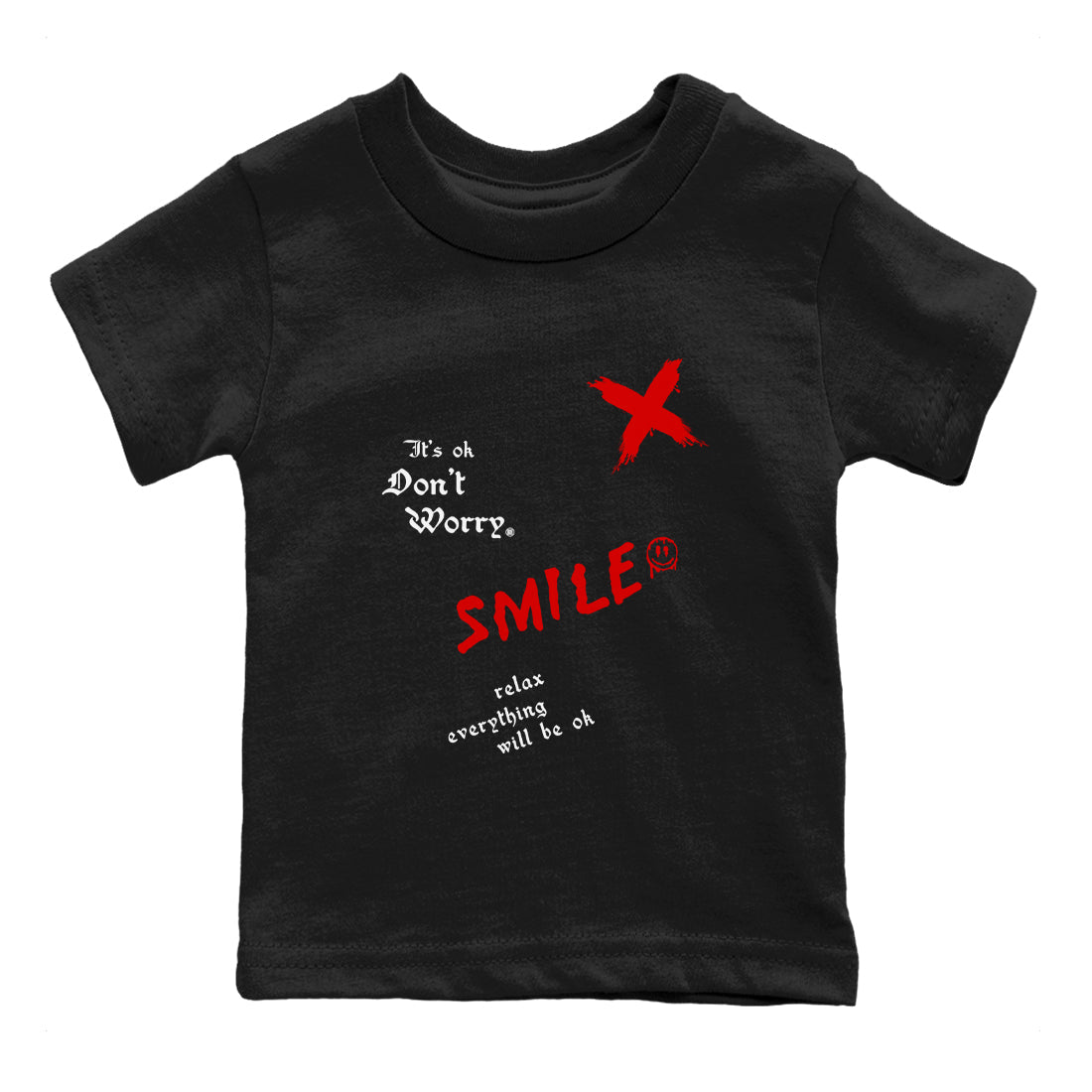 It's Ok Don't Worry snkmatch Tees Kids - Air Jordan 1 Black Toe Reimagined