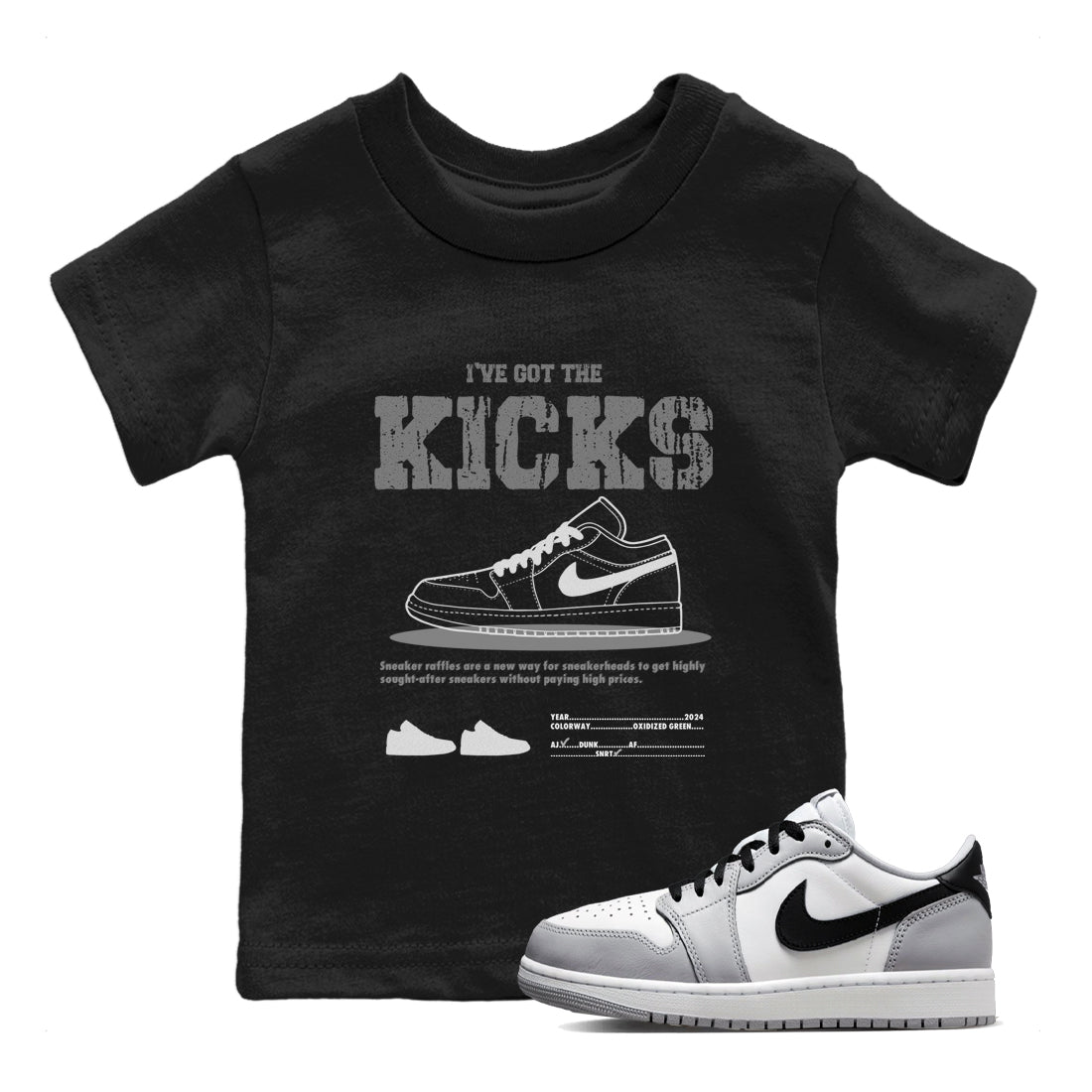 I've Got the Kicks snkmatch Tees Kids - Air Jordan 1 Wolf Grey