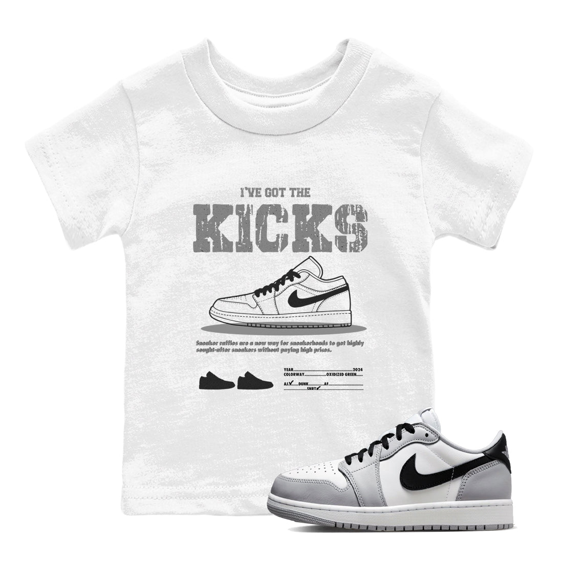 I've Got the Kicks snkmatch Tees Kids - Air Jordan 1 Wolf Grey
