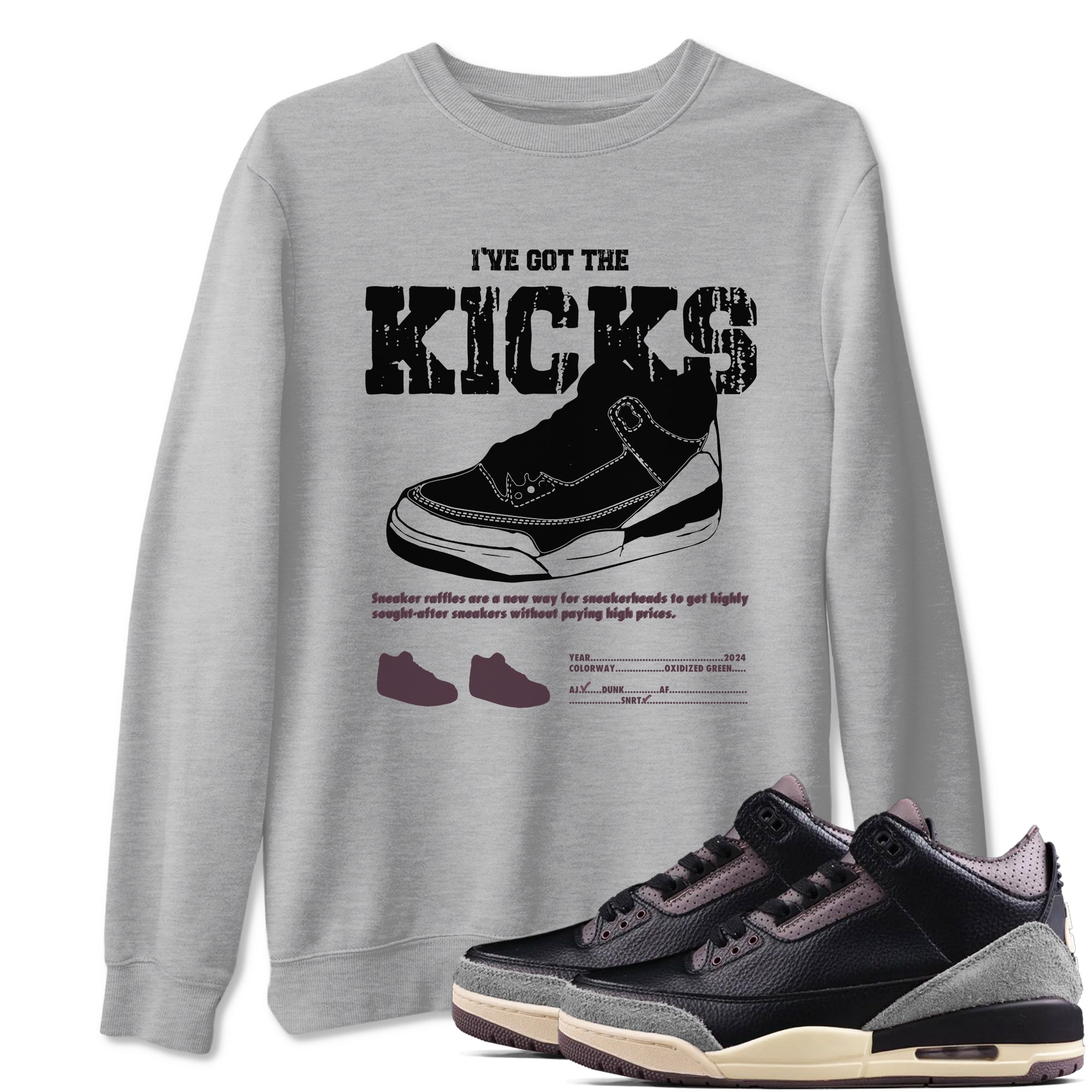 I've Got The Kicks snkmatch Tees - Air Jordan 3 A Ma Maniere x Black
