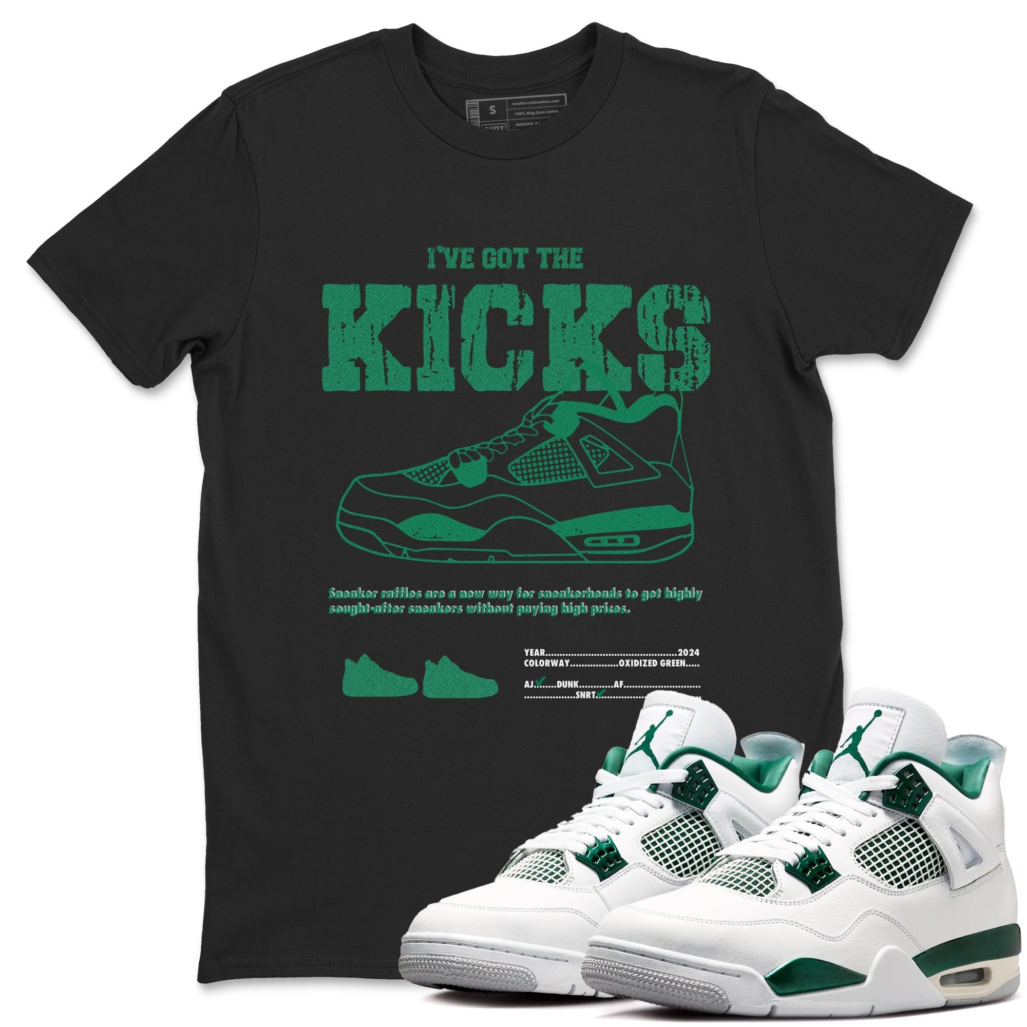 I've Got The Kicks snkmatch Tees - Air Jordan 4 Oxidized Green