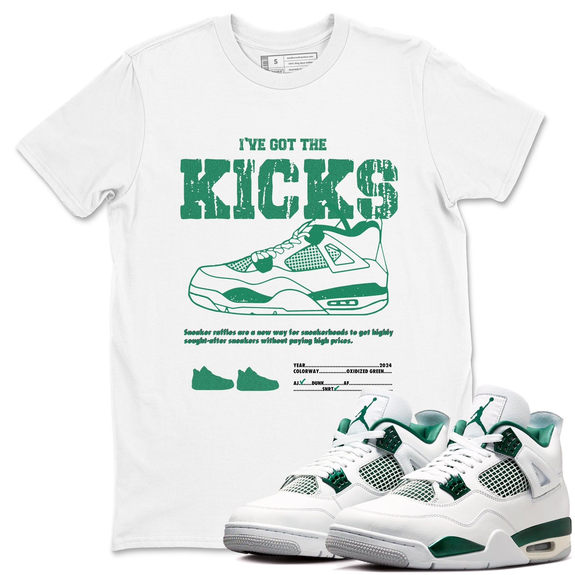 I've Got The Kicks snkmatch Tees - Air Jordan 4 Oxidized Green