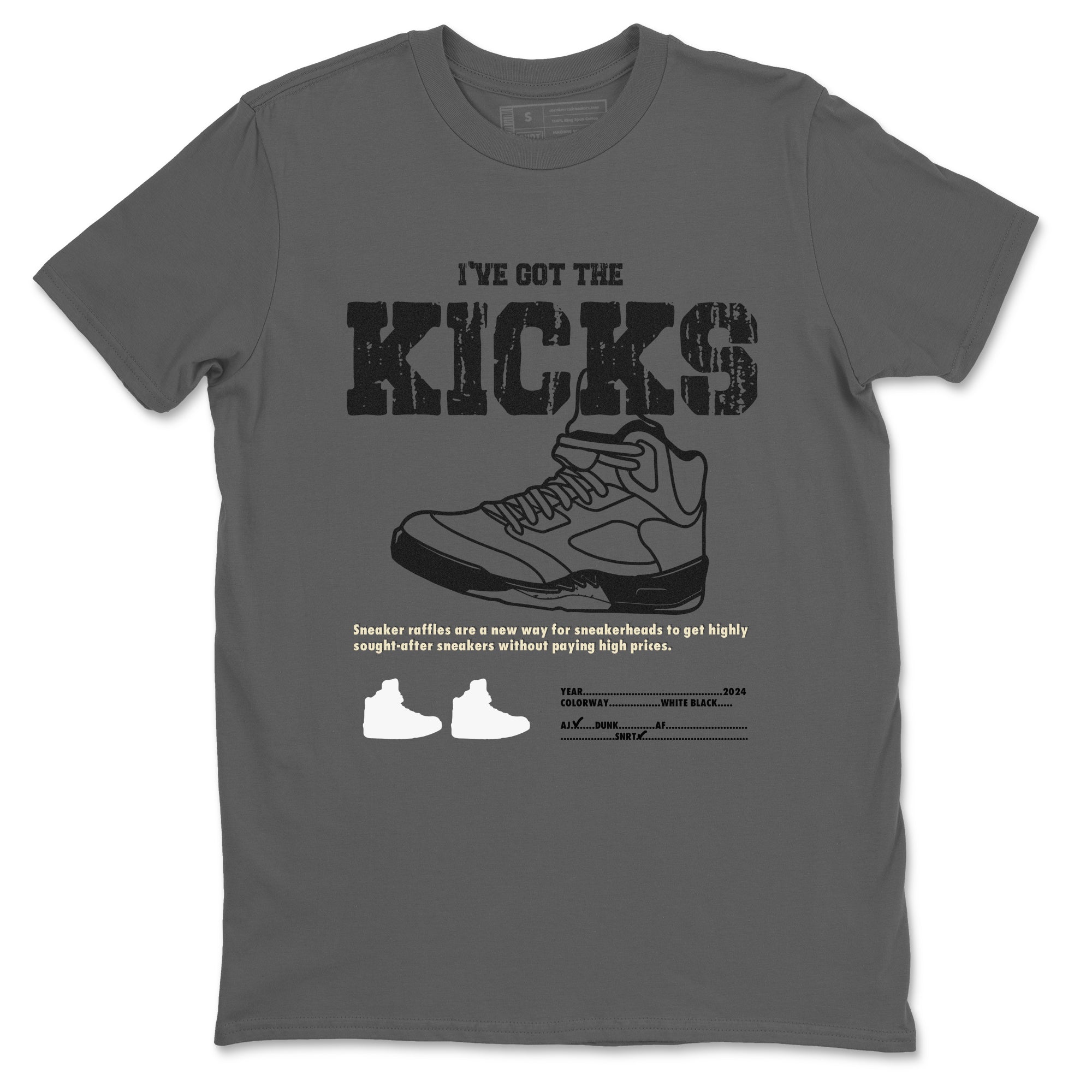 I've Got The Kicks snkmatch Tees - Air Jordan 5 White Black