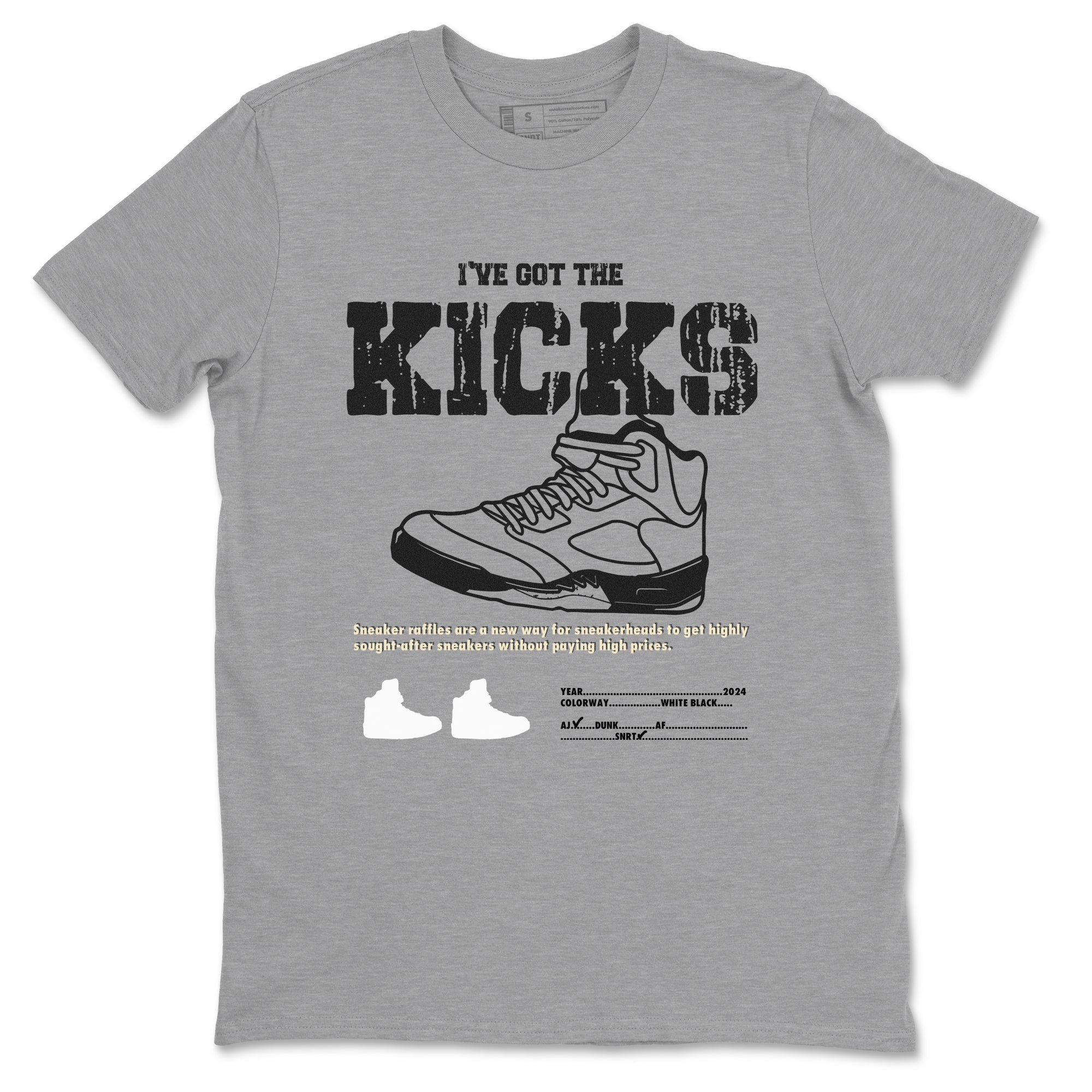 I've Got The Kicks snkmatch Tees - Air Jordan 5 White Black