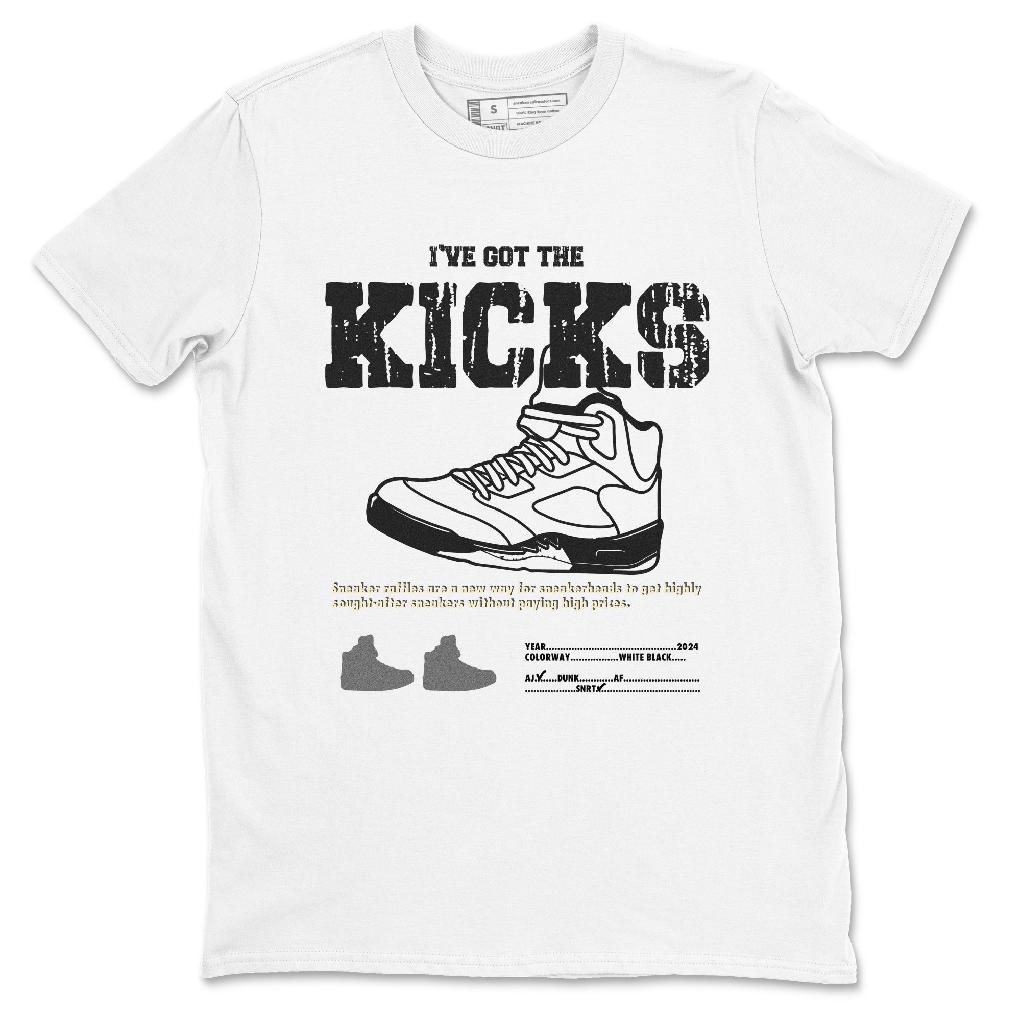 I've Got The Kicks snkmatch Tees - Air Jordan 5 White Black