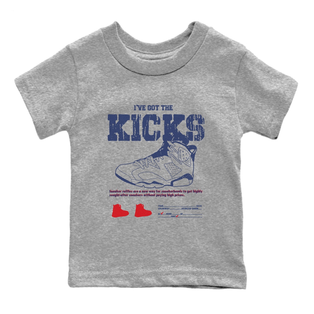I've Got The Kicks snkmatch Tees Kids - Air Jordan 6 White And Midnight Navy