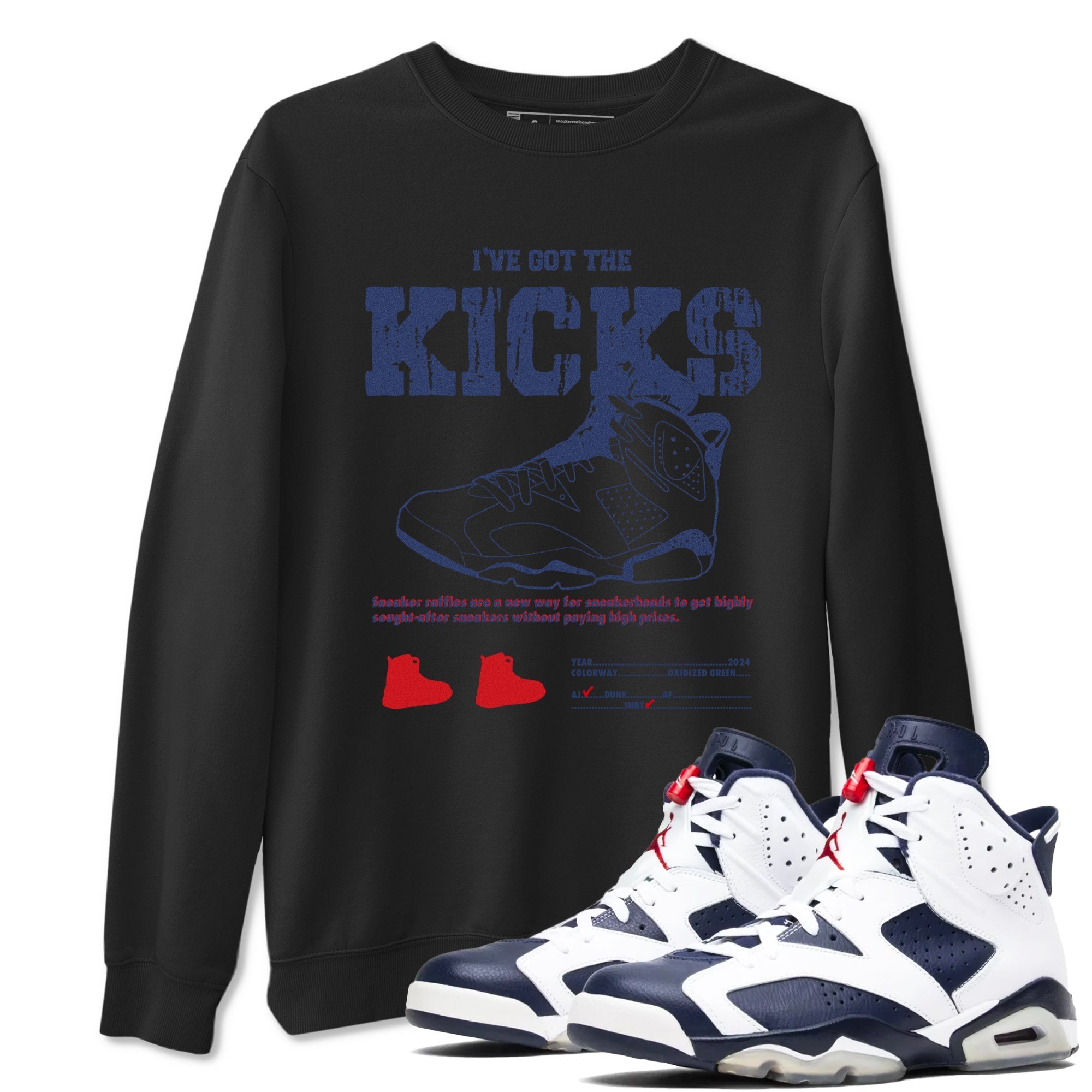 I've Got The Kicks snkmatch Tees - Air Jordan 6 White And Midnight Navy