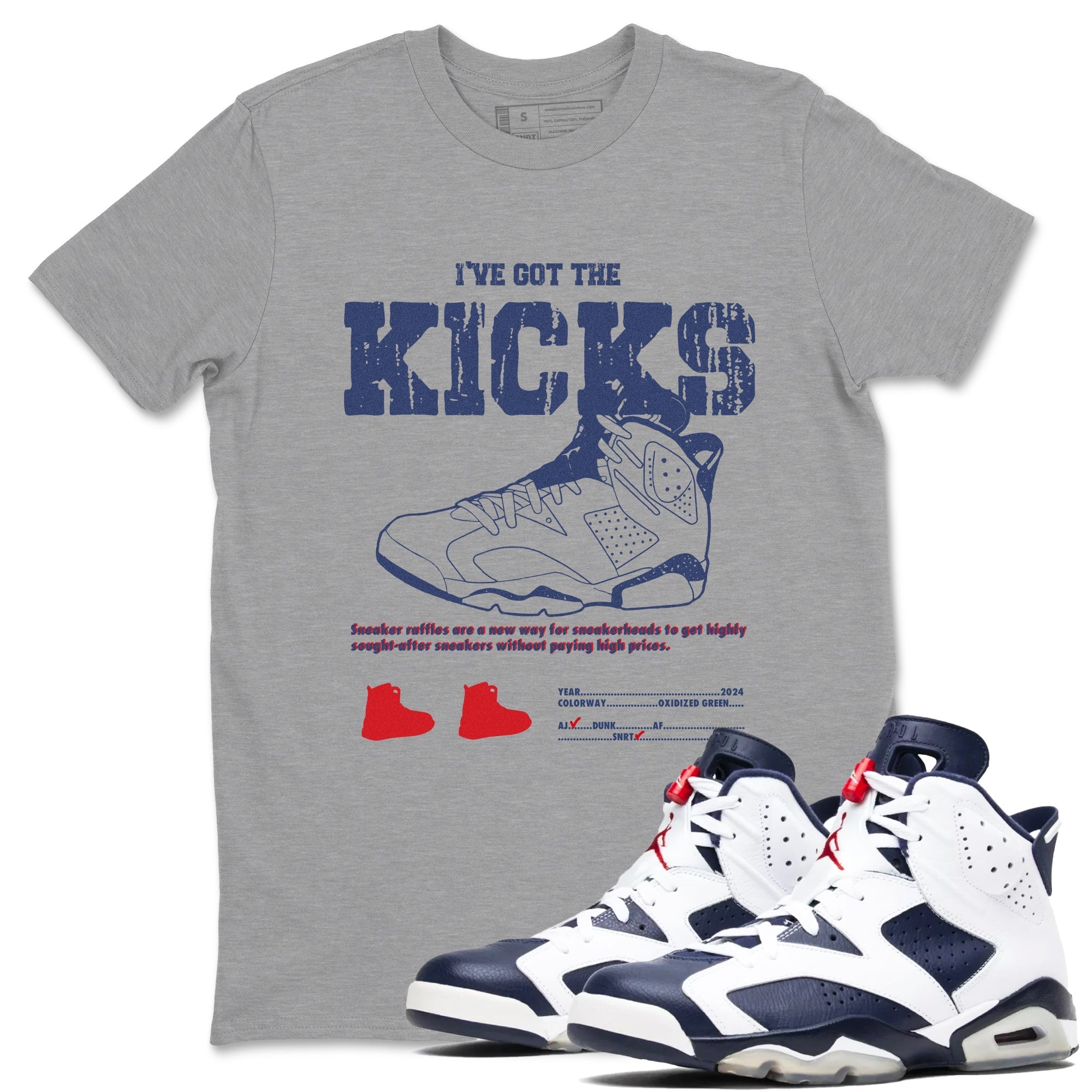 I've Got The Kicks snkmatch Tees - Air Jordan 6 White And Midnight Navy