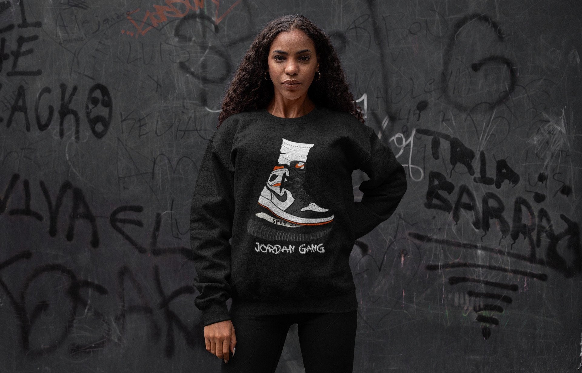 Air Jordan Gang Unisex Tops - Air Jordan 1 Electro Orange