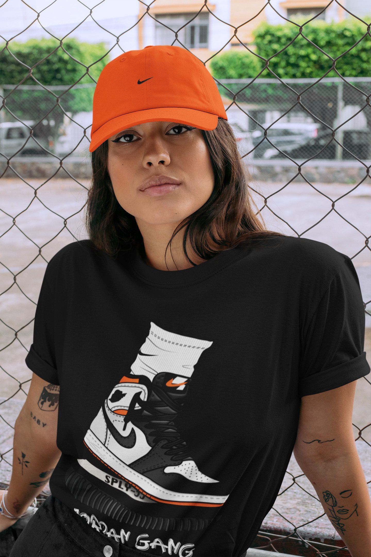 Air Jordan Gang Unisex Tops - Air Jordan 1 Electro Orange