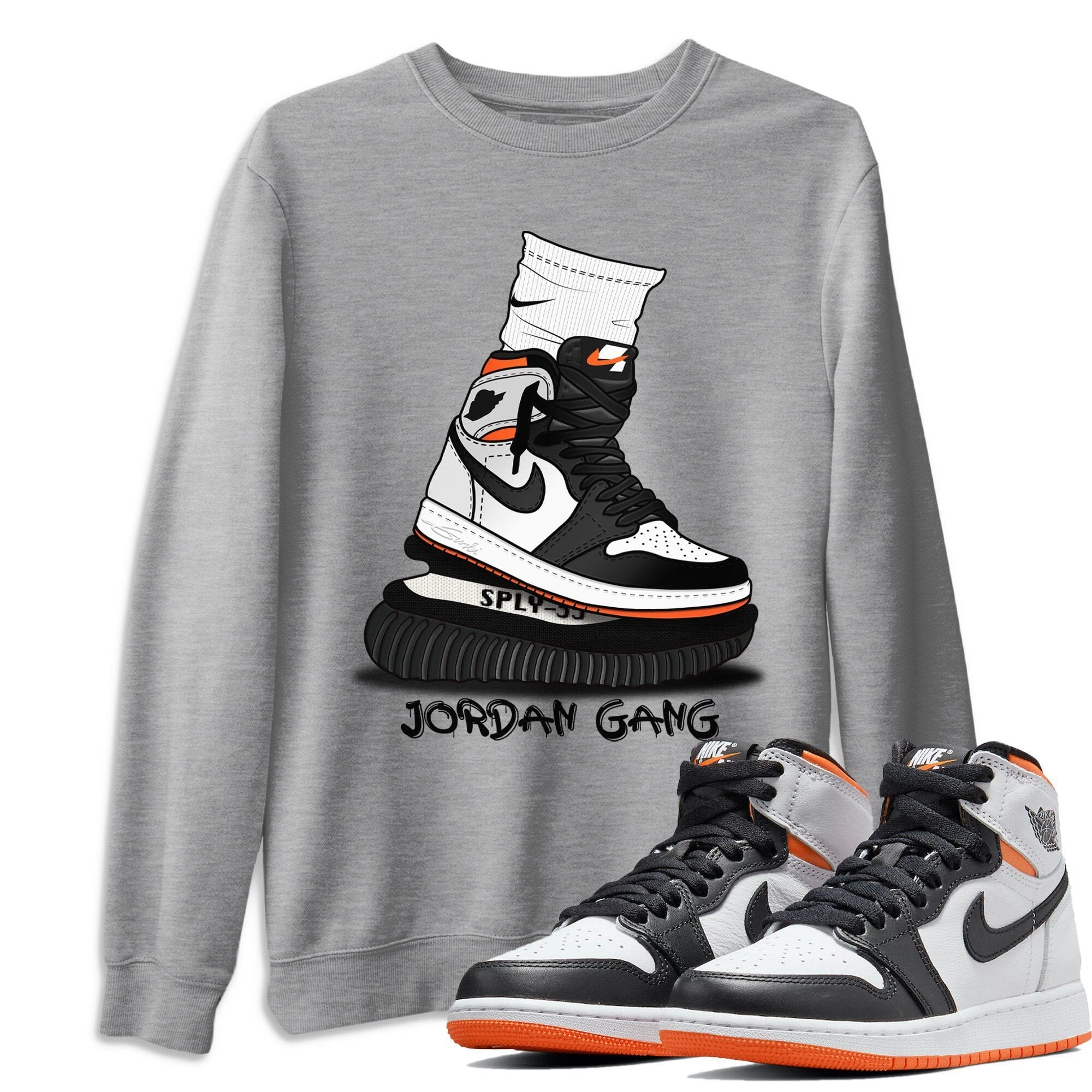 Air Jordan Gang Unisex Tops - Air Jordan 1 Electro Orange
