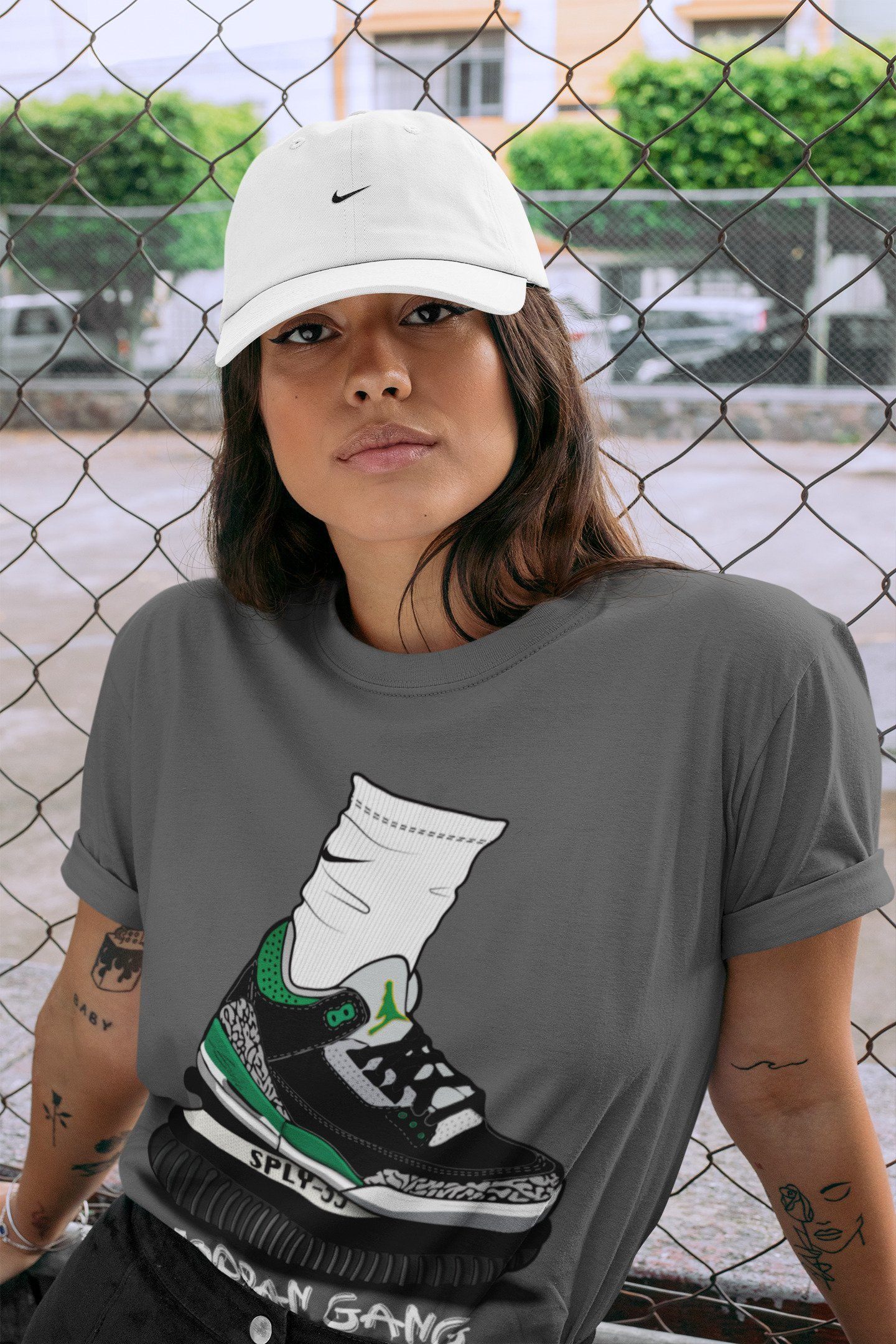 Air Jordan Gang Unisex Tops - Air Jordan 3 Pine Green