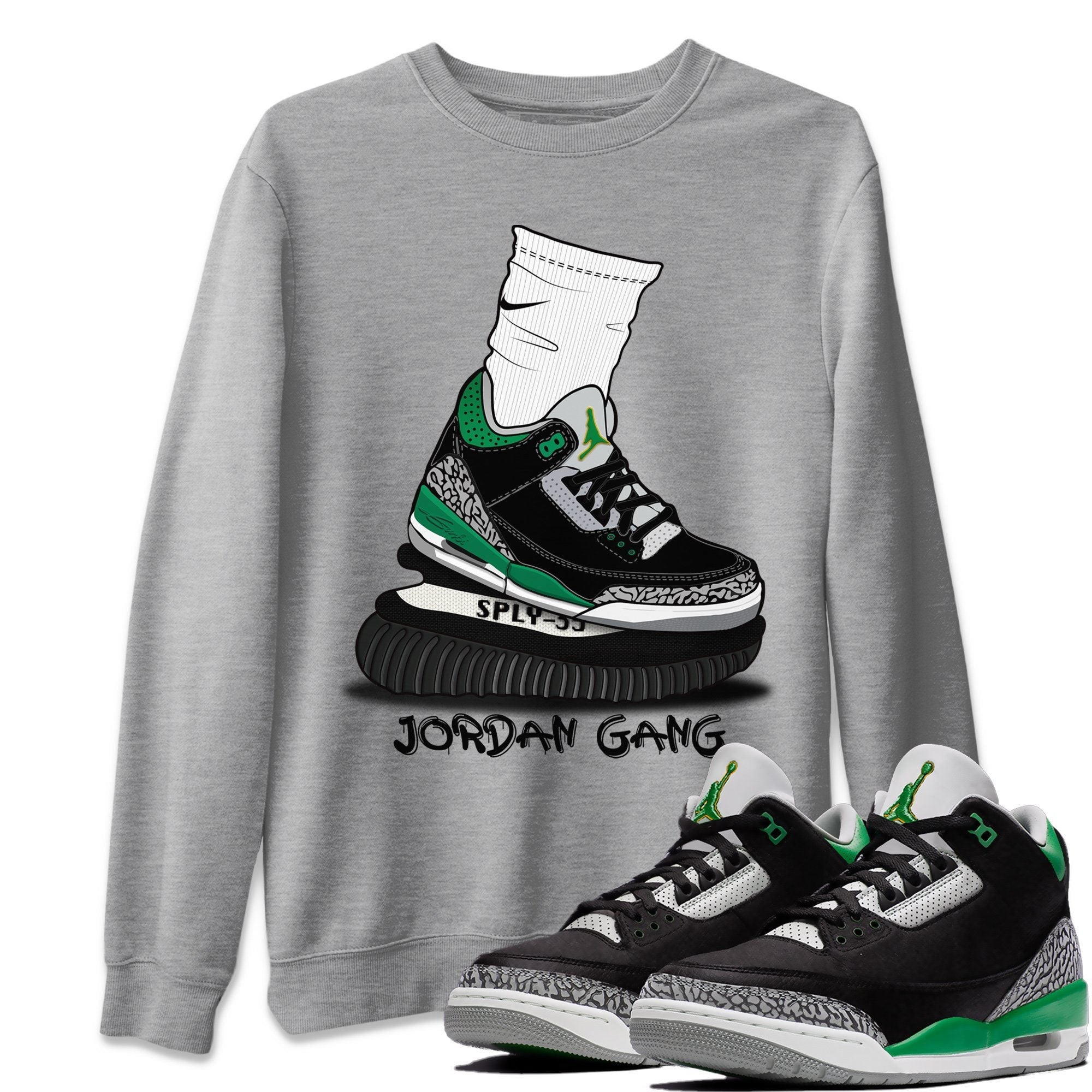 Air Jordan Gang Unisex Tops - Air Jordan 3 Pine Green