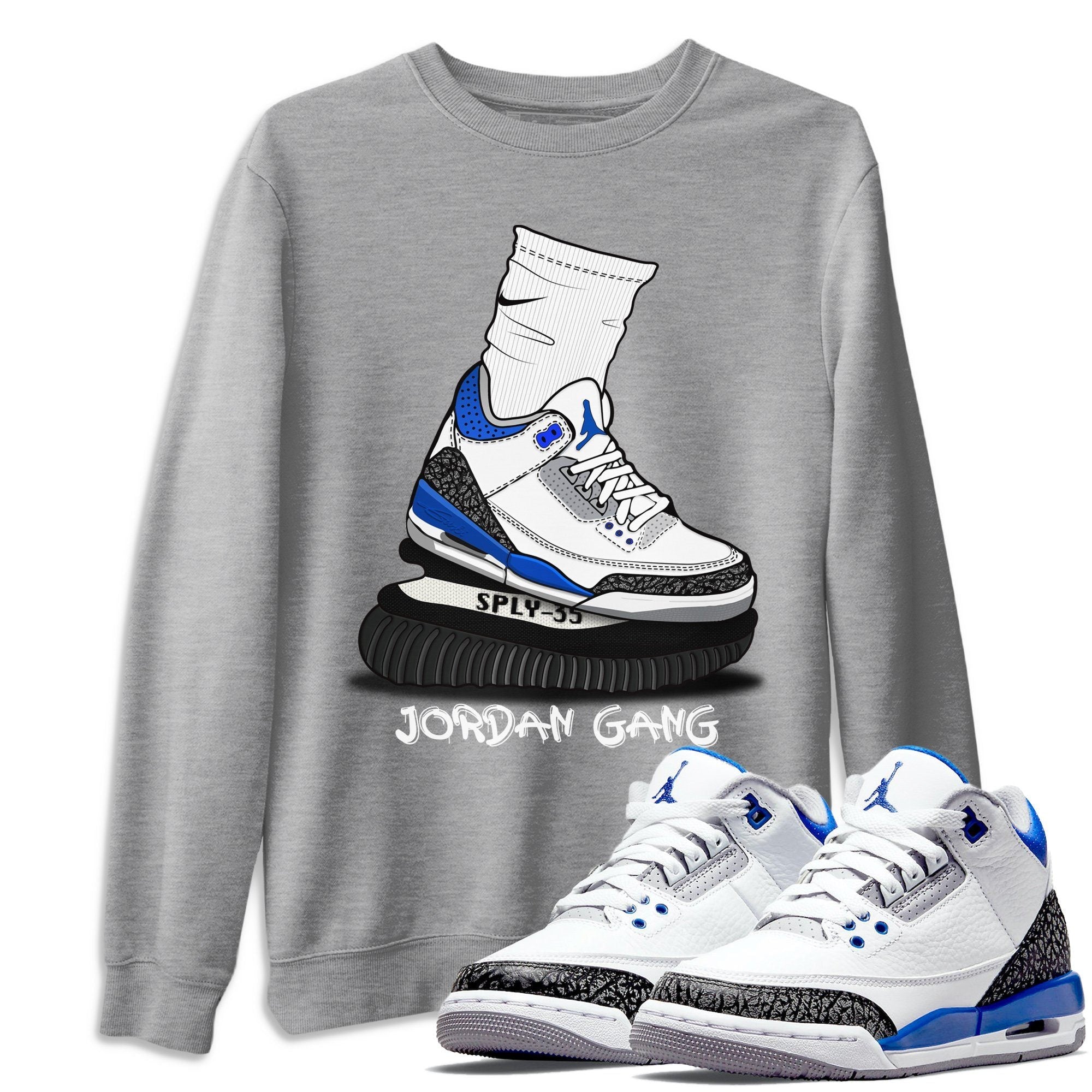 Air Jordan Gang Unisex Tops - Air Jordan 3 Racer Blue