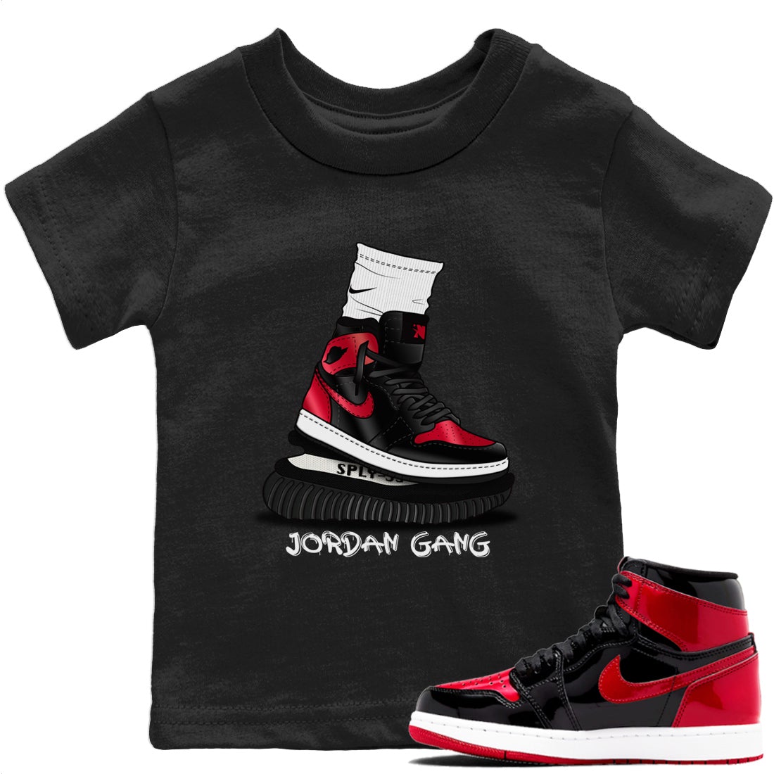 Air Jordan Gang Kids Tops - Air Jordan 1 Bred Patent