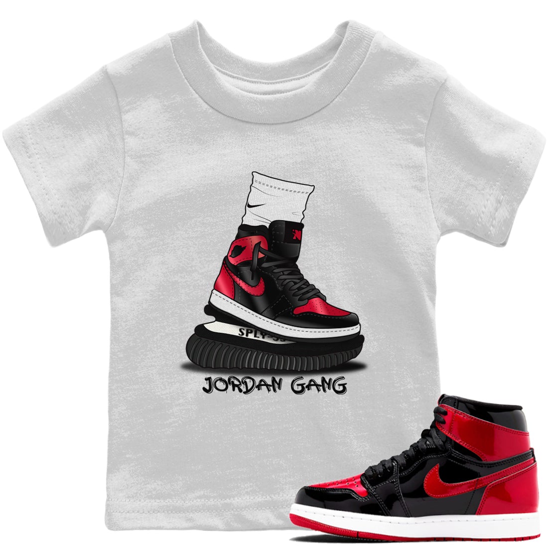 Air Jordan Gang Kids Tops - Air Jordan 1 Bred Patent