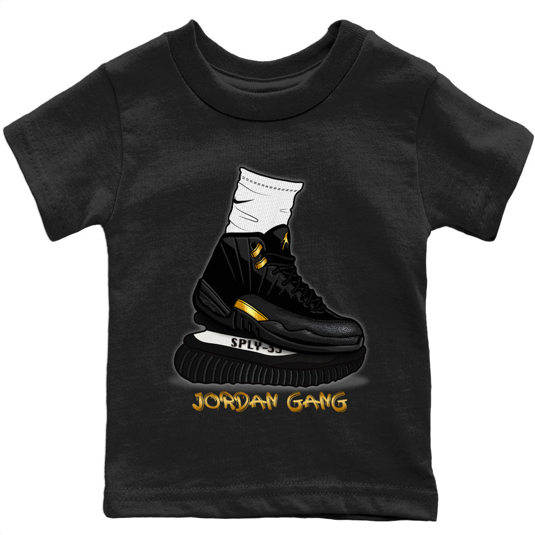 Air Jordan Gang Kids Tops - Air Jordan 12 Black Taxi