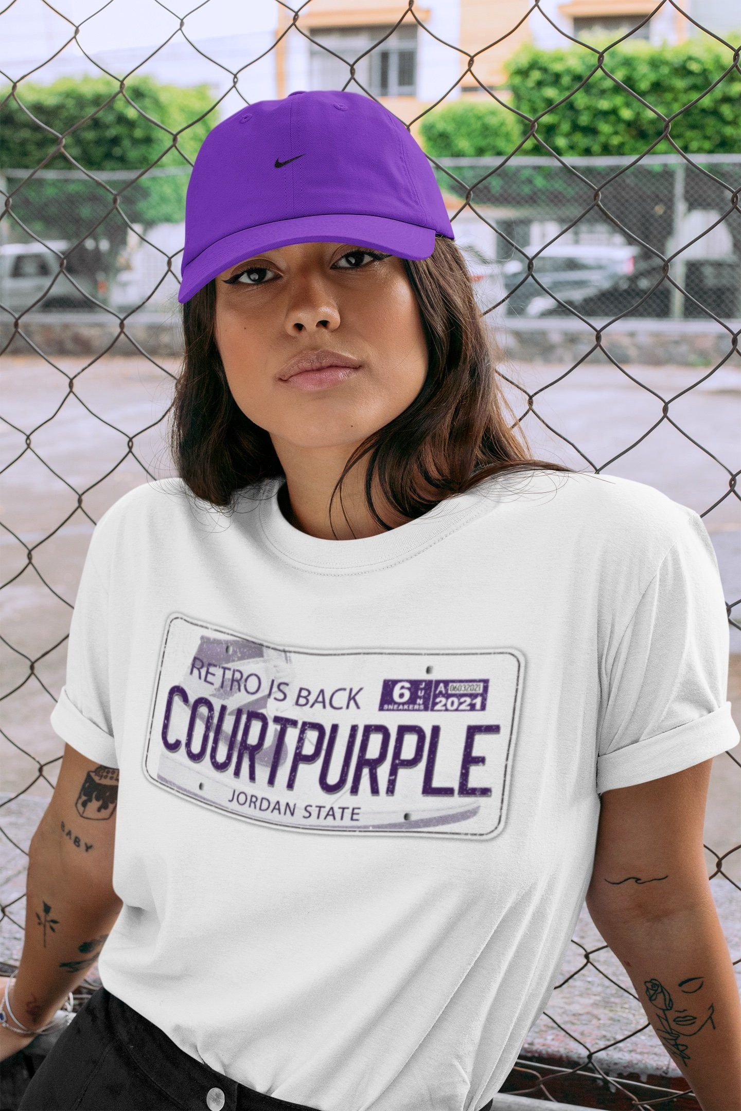 Jordan Plate Unisex Tops - Air Jordan 1 WMNS Court Purple