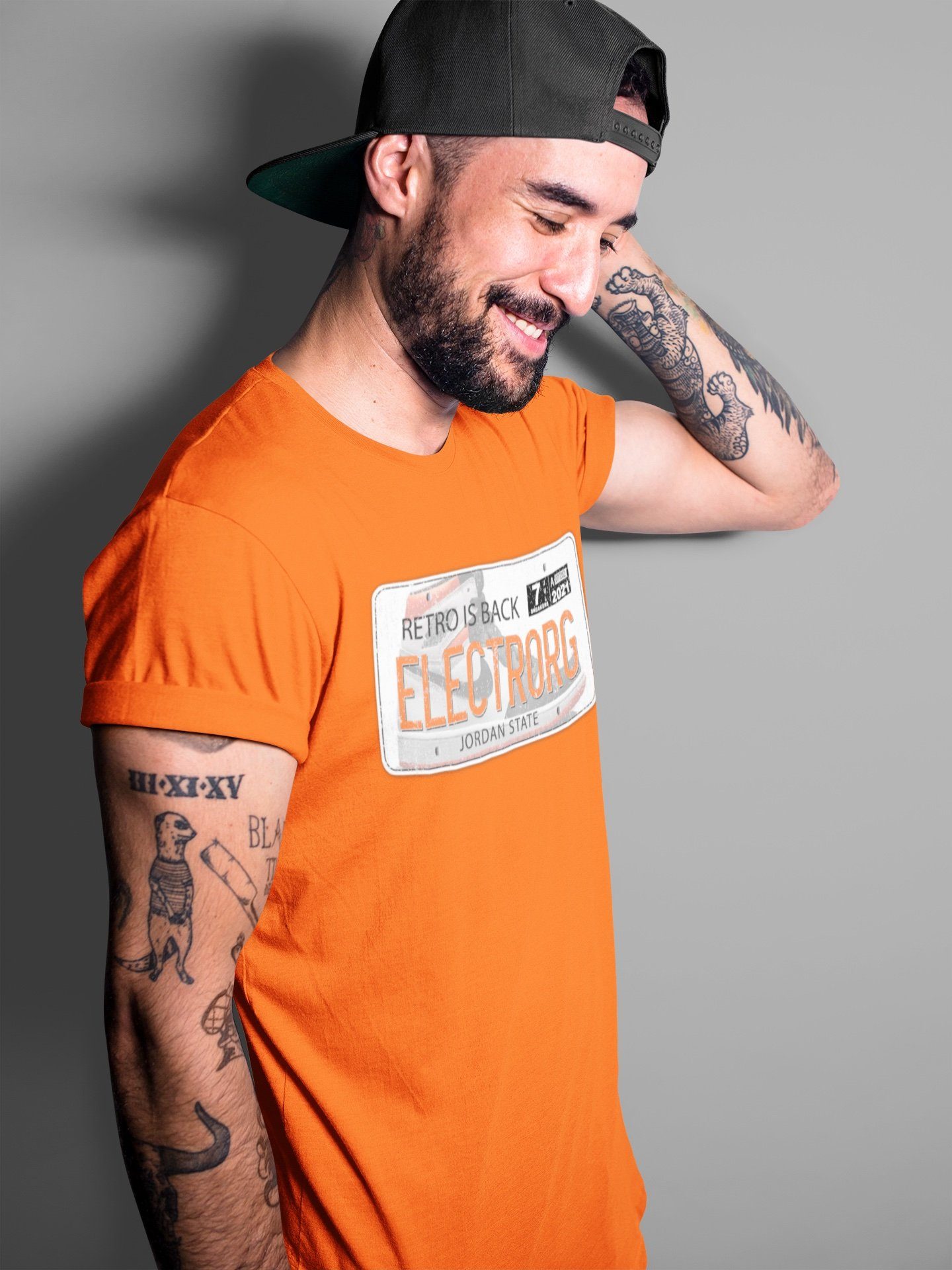 Air Jordan Plate Unisex Tops - Air Jordan 1 Electro Orange