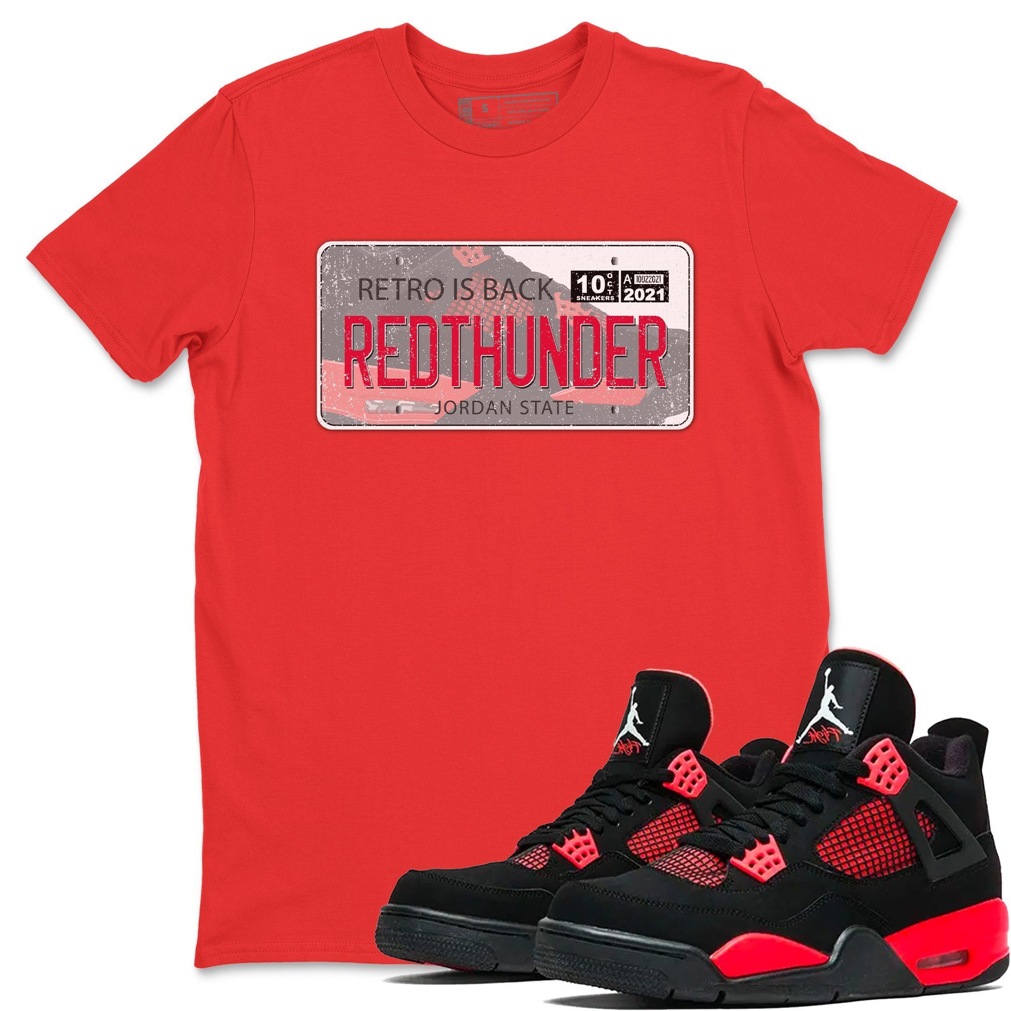 Jordan Plate Unisex Tops - Air Jordan 4 Red Thunder