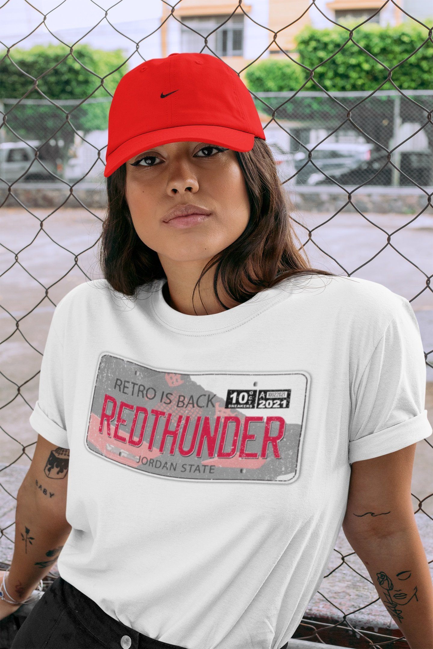 Jordan Plate Unisex Tops - Air Jordan 4 Red Thunder