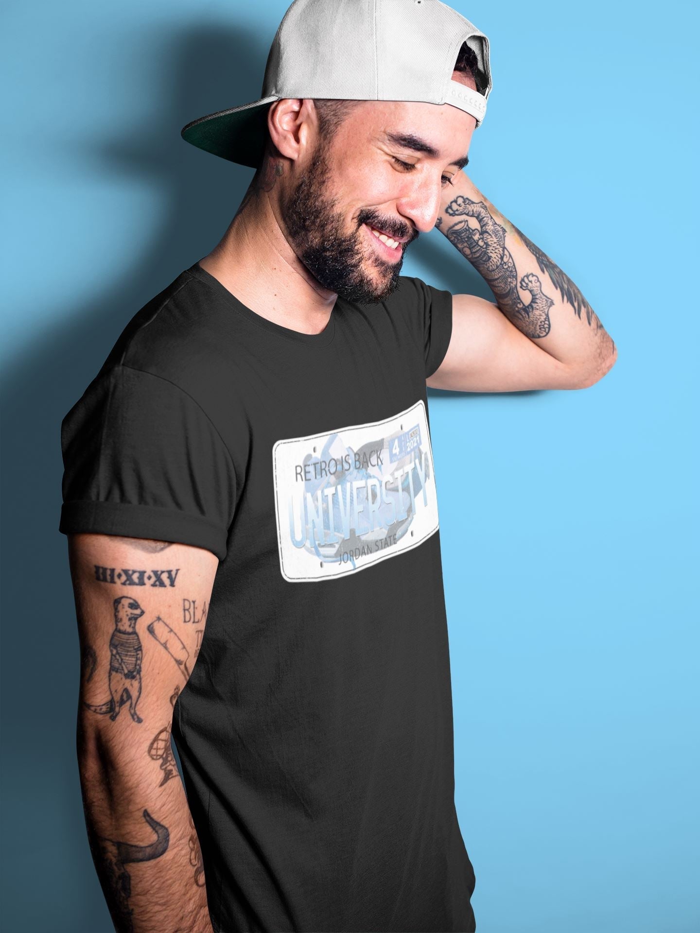 Jordan Plate Unisex Tops - Air Jordan 4 University Blue