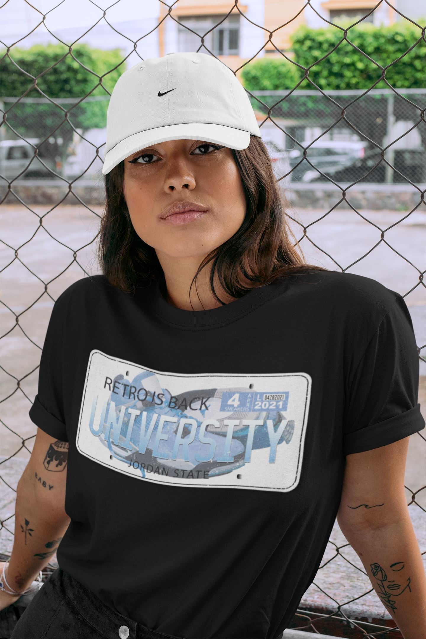 Jordan Plate Unisex Tops - Air Jordan 4 University Blue