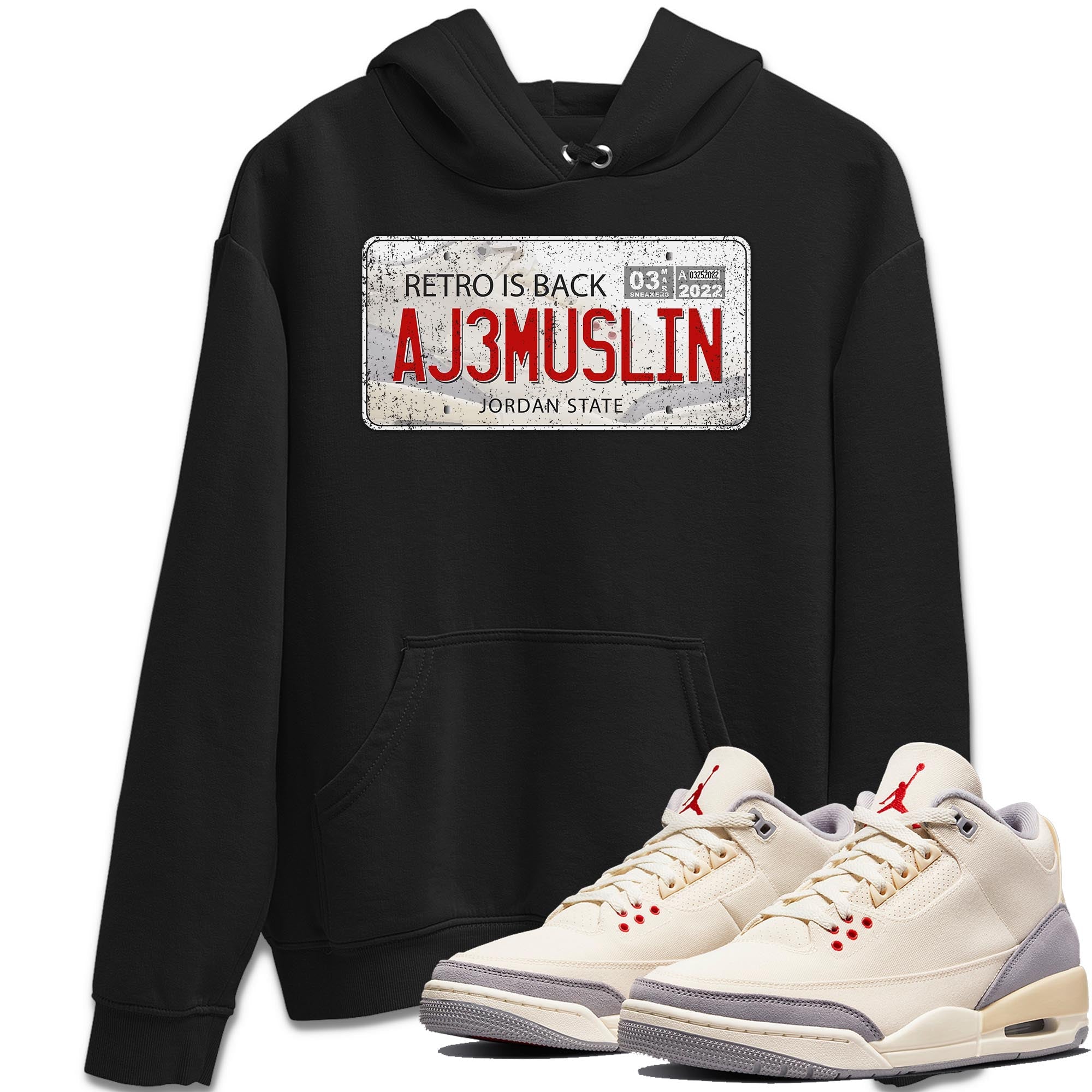 Jordan Plate Unisex Tops - Air Jordan 3 Muslin