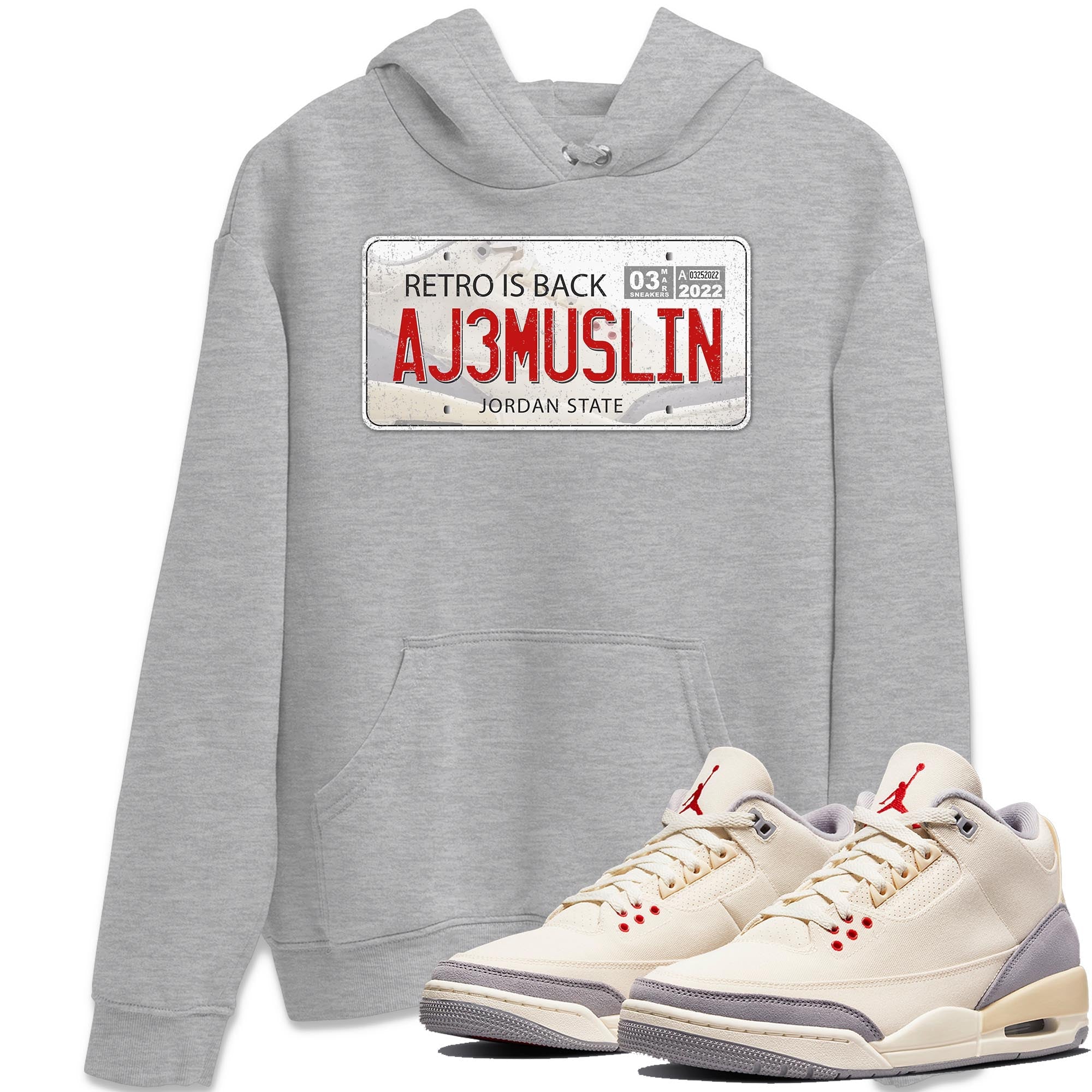 Jordan Plate Unisex Tops - Air Jordan 3 Muslin