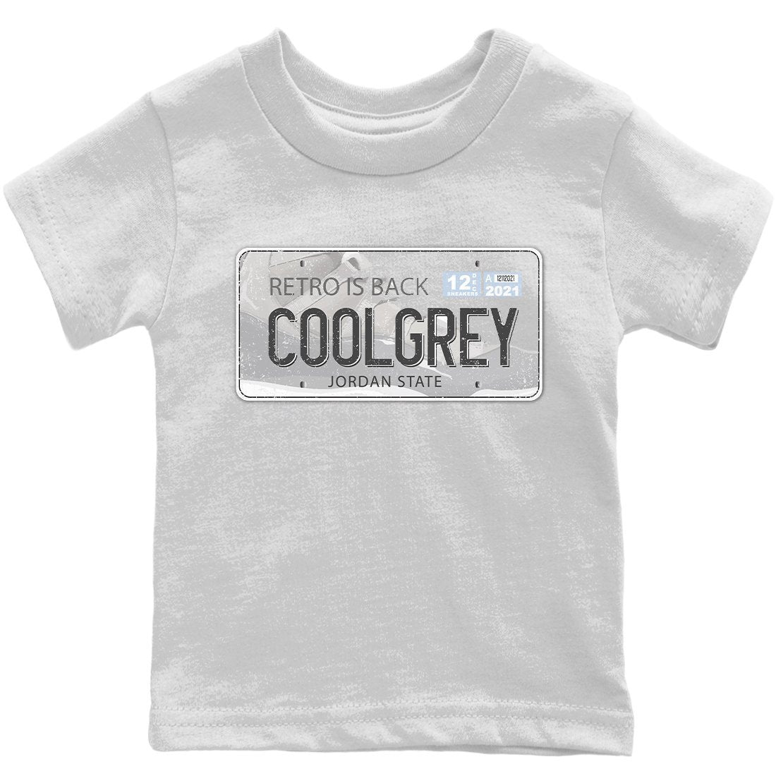 Jordan Plate Kids Tops - Air Jordan 11 Cool Grey
