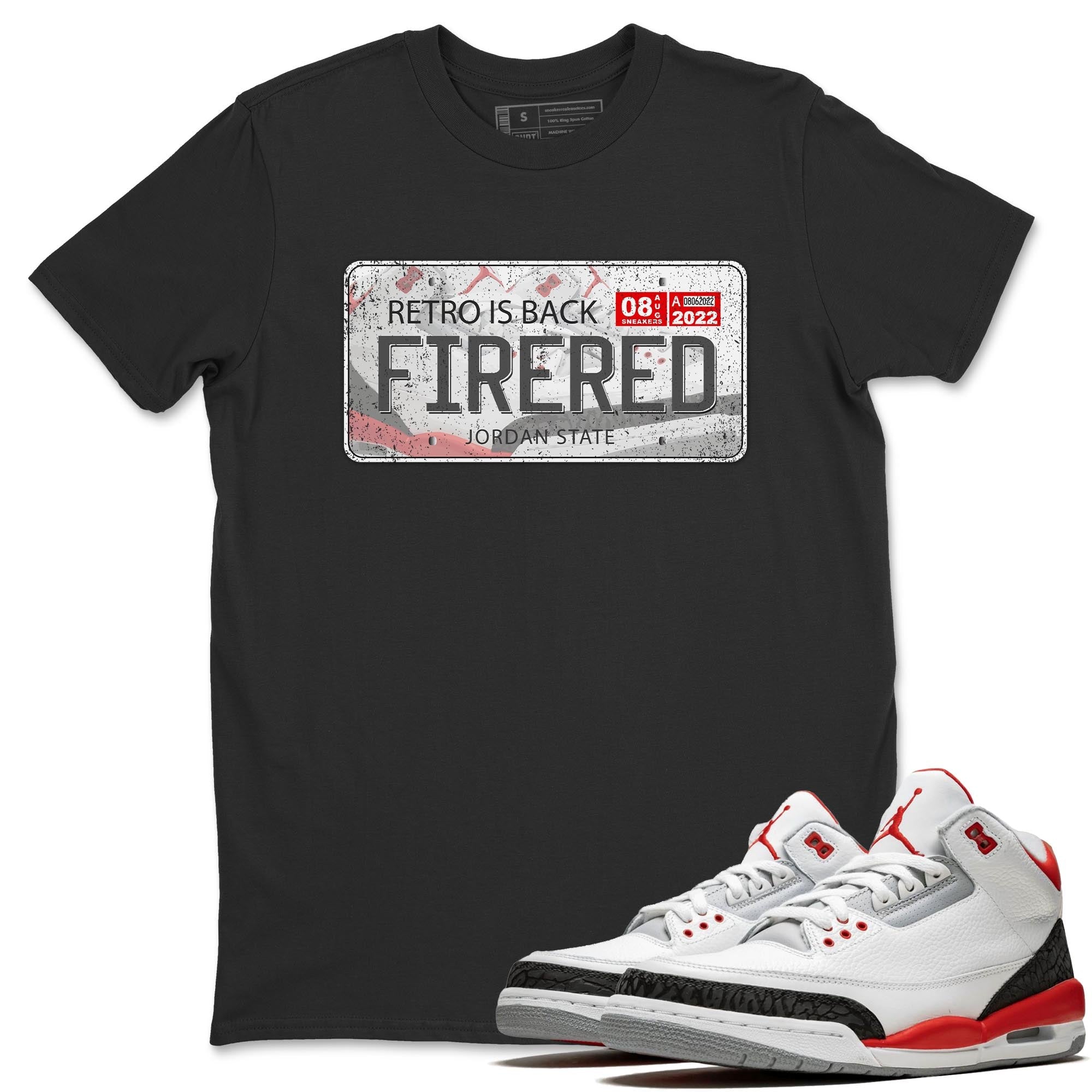 Jordan Plate Unisex Tops - Air Jordan 3 Fire Red