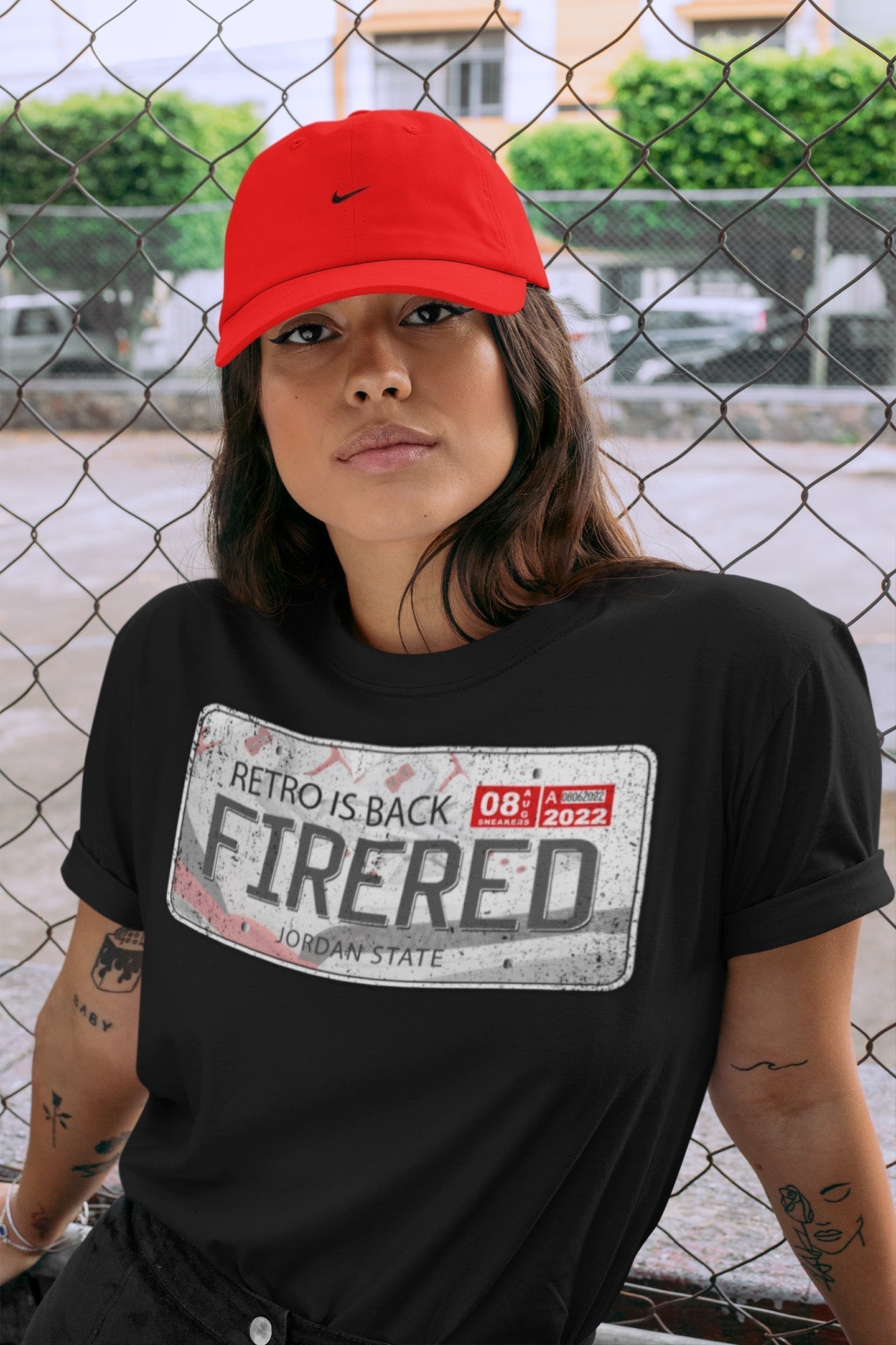 Jordan Plate Unisex Tops - Air Jordan 3 Fire Red