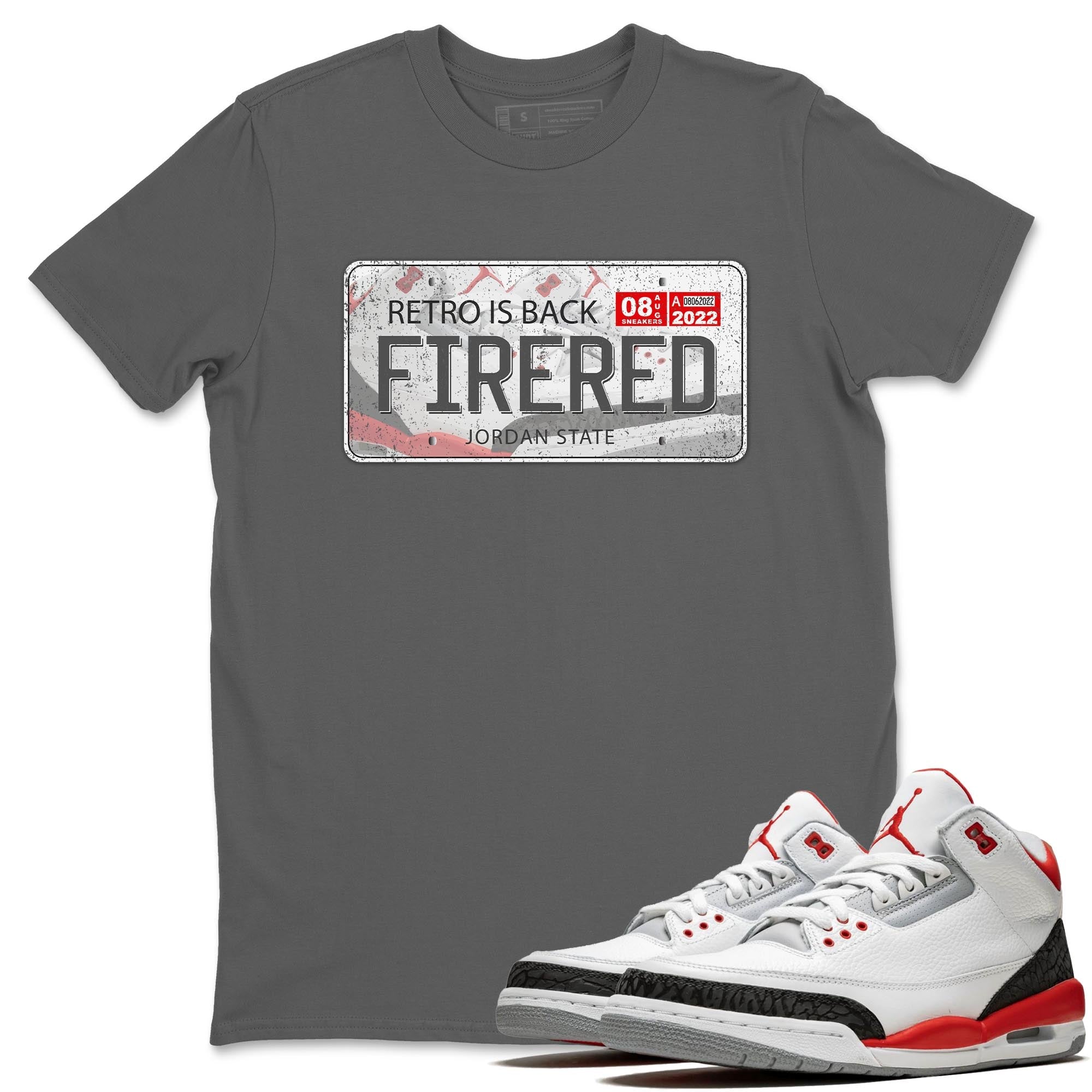 Jordan Plate Unisex Tops - Air Jordan 3 Fire Red